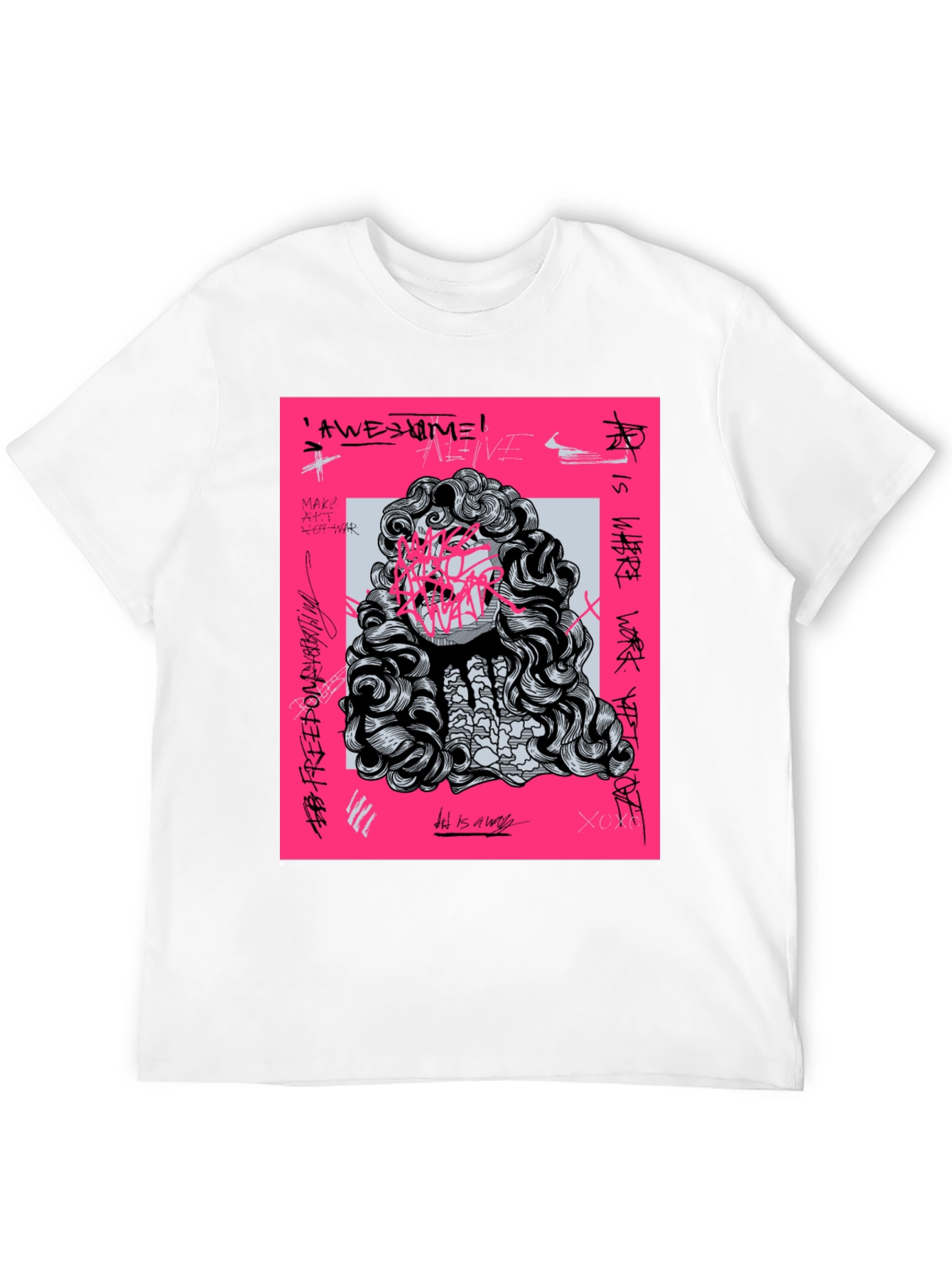 Edgy Graphic Print Tee - Artistic Statement