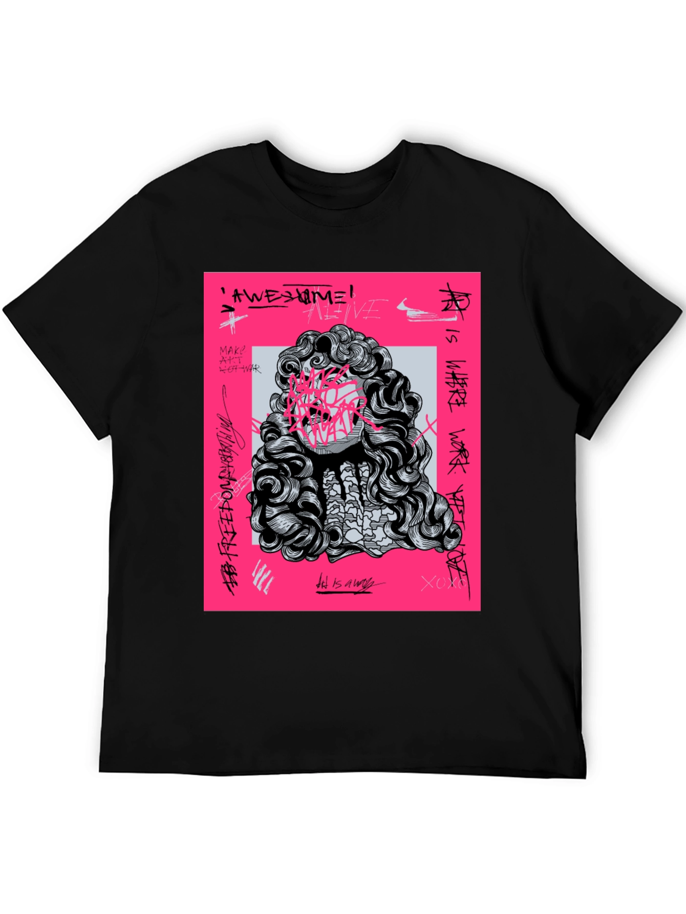 Edgy Graphic Print Tee - Artistic Statement