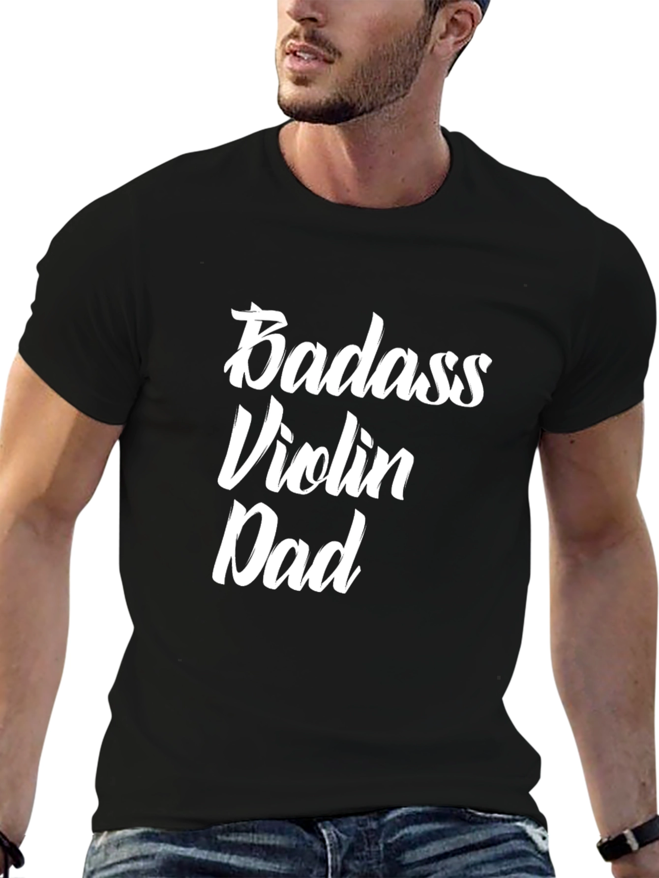 Badass Violin Dad Graphic T-Shirt
