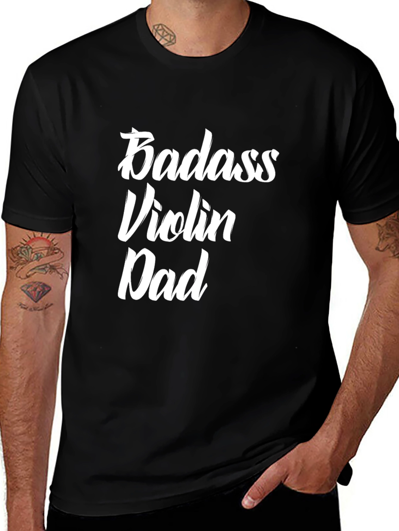 Badass Violin Dad Graphic T-Shirt