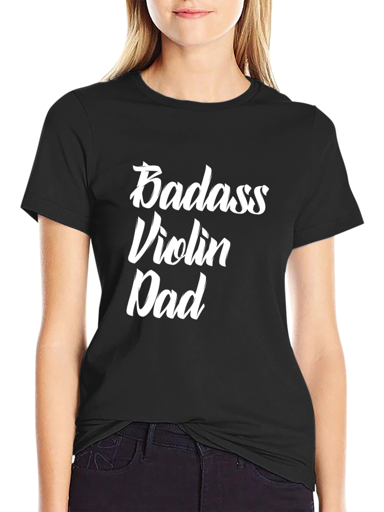 Badass Violin Dad Graphic T-Shirt