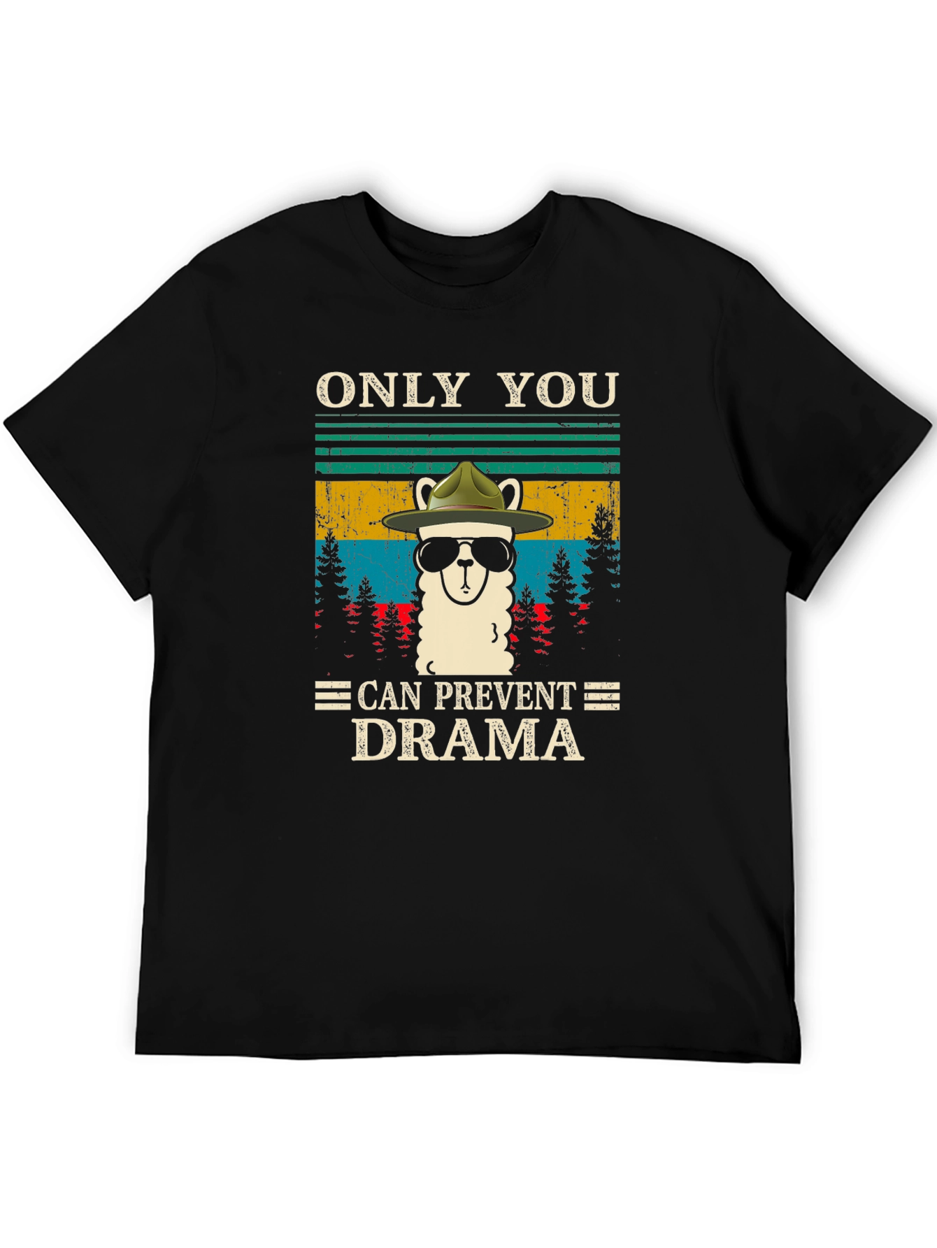 Funny Llama Forest Ranger T-Shirt