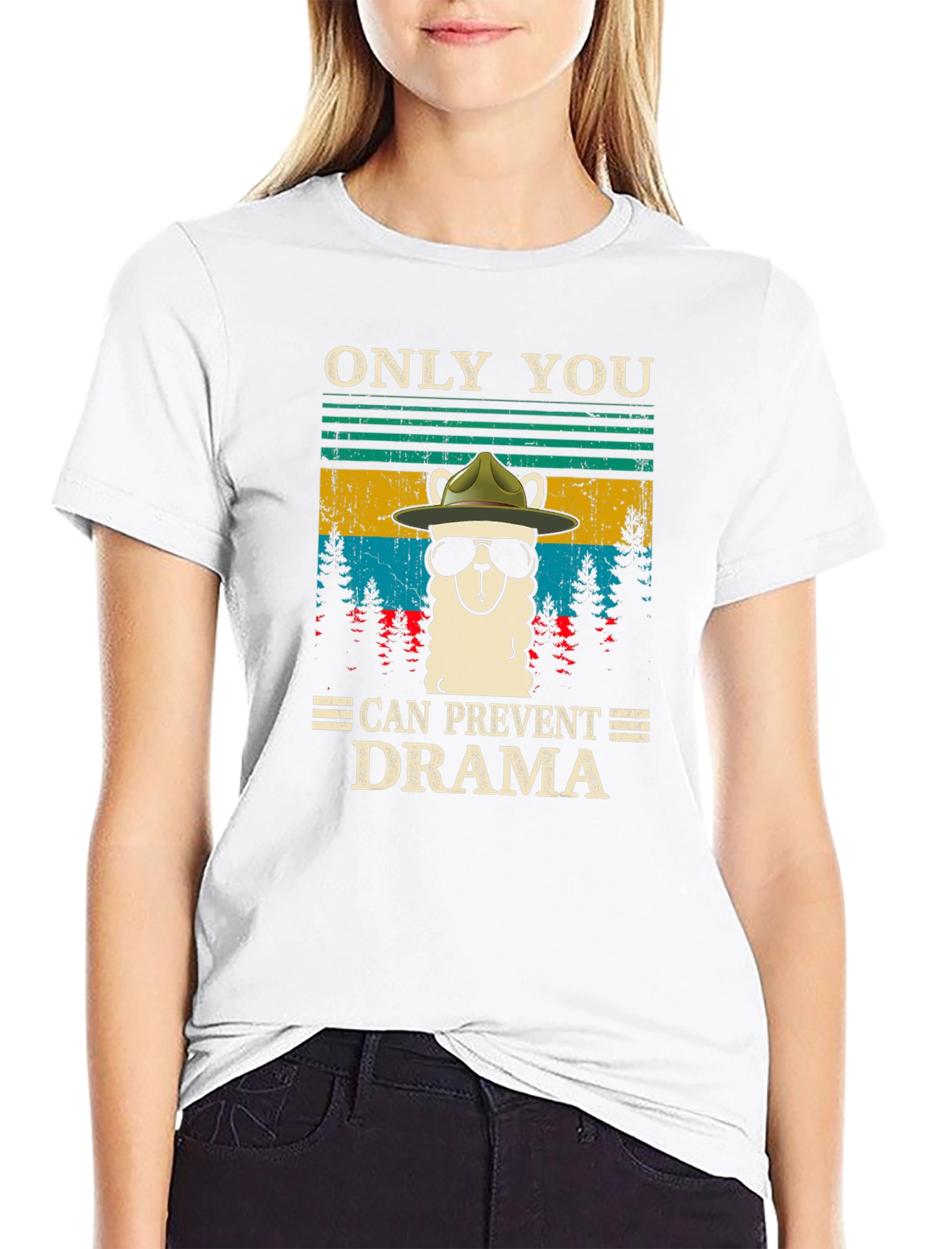 Funny Llama Forest Ranger T-Shirt