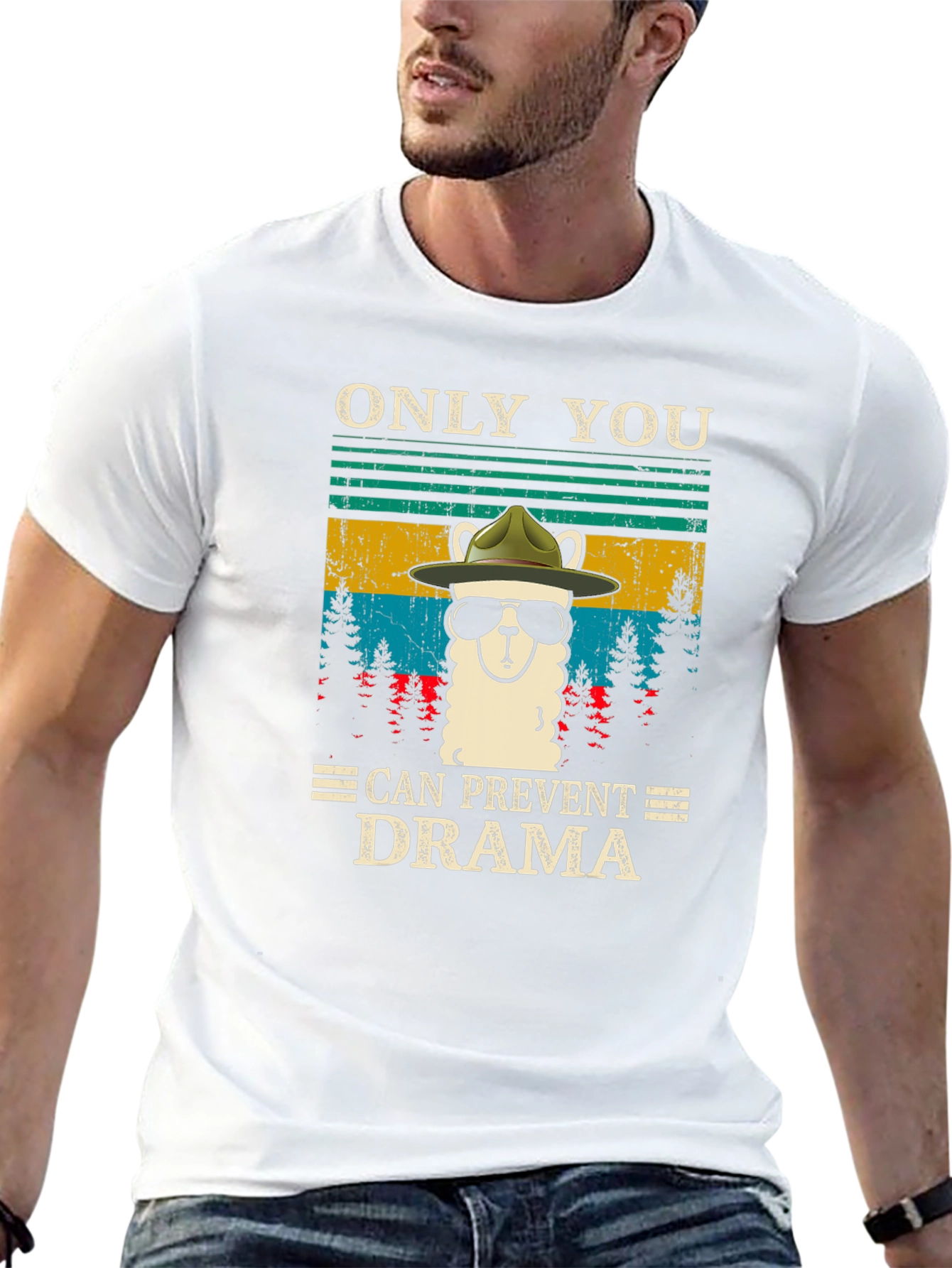 Funny Llama Forest Ranger T-Shirt