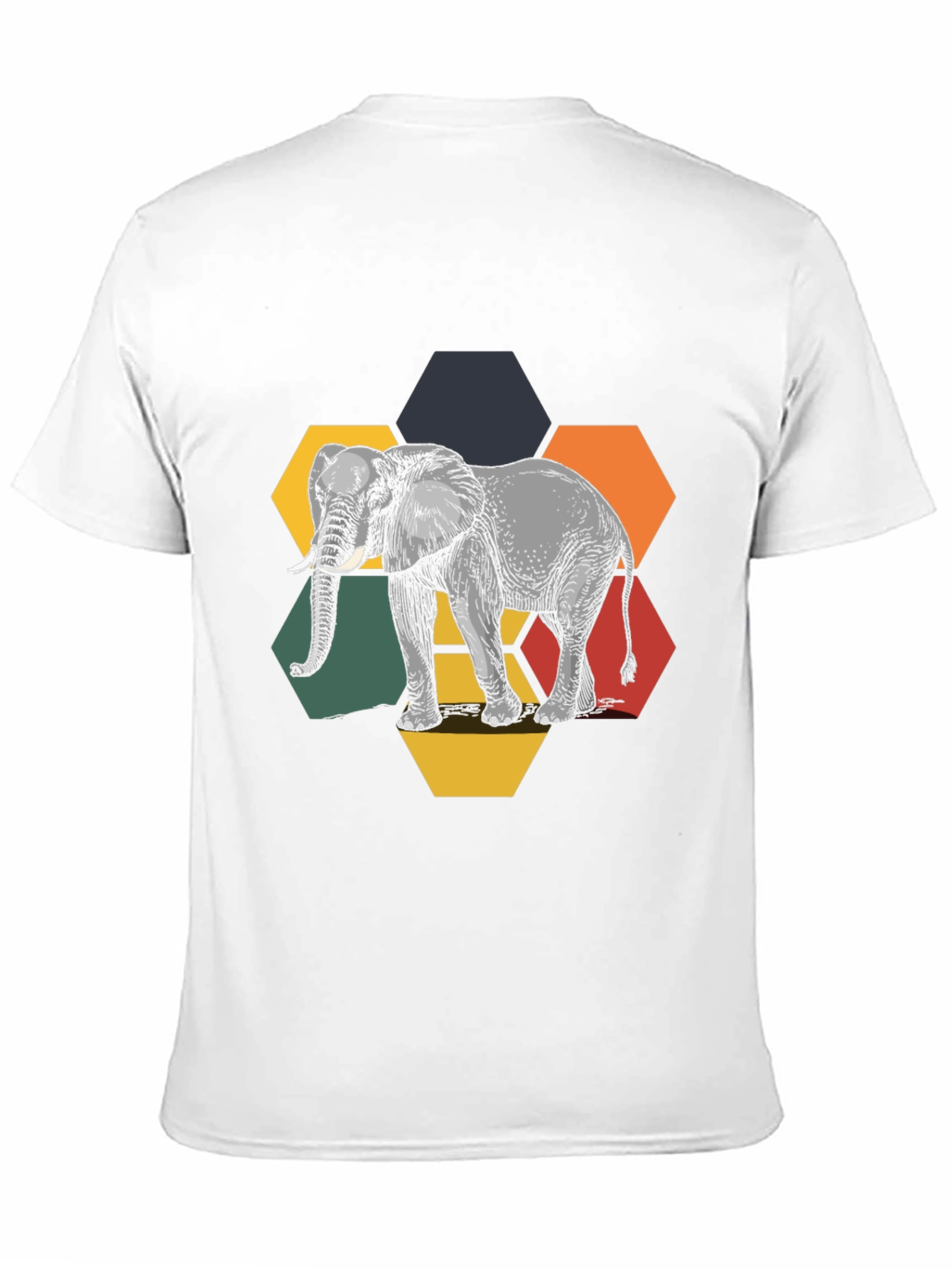 Elephant Hexagon Graphic Tee - Black
