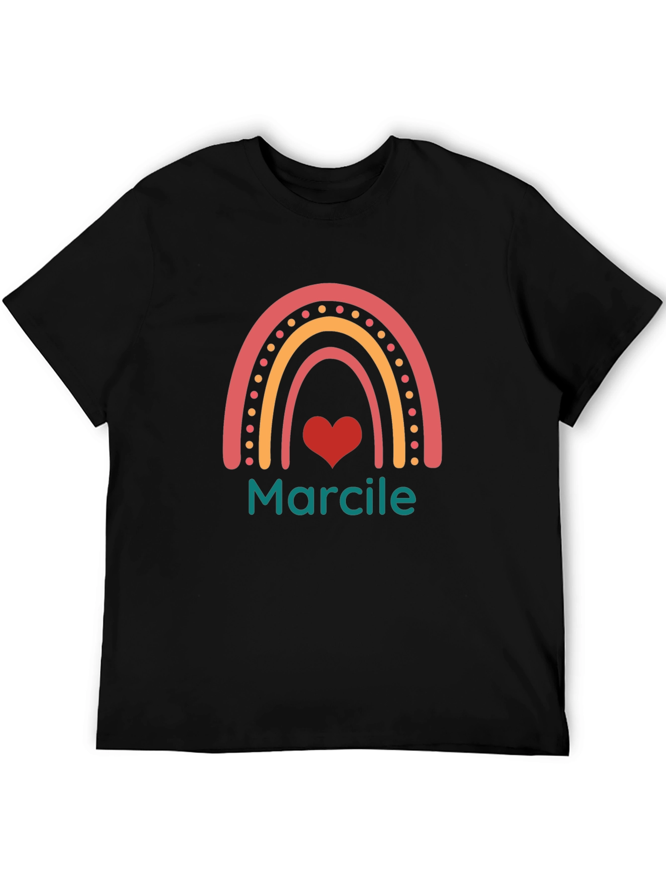 Rainbow Marcile Personalized Black T-Shirt