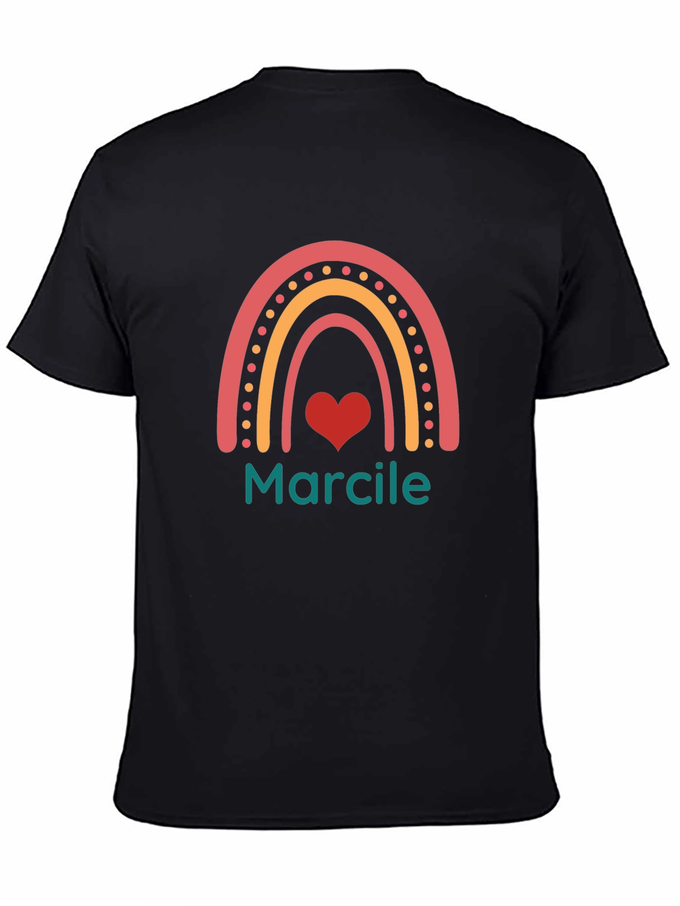 Rainbow Marcile Personalized Black T-Shirt