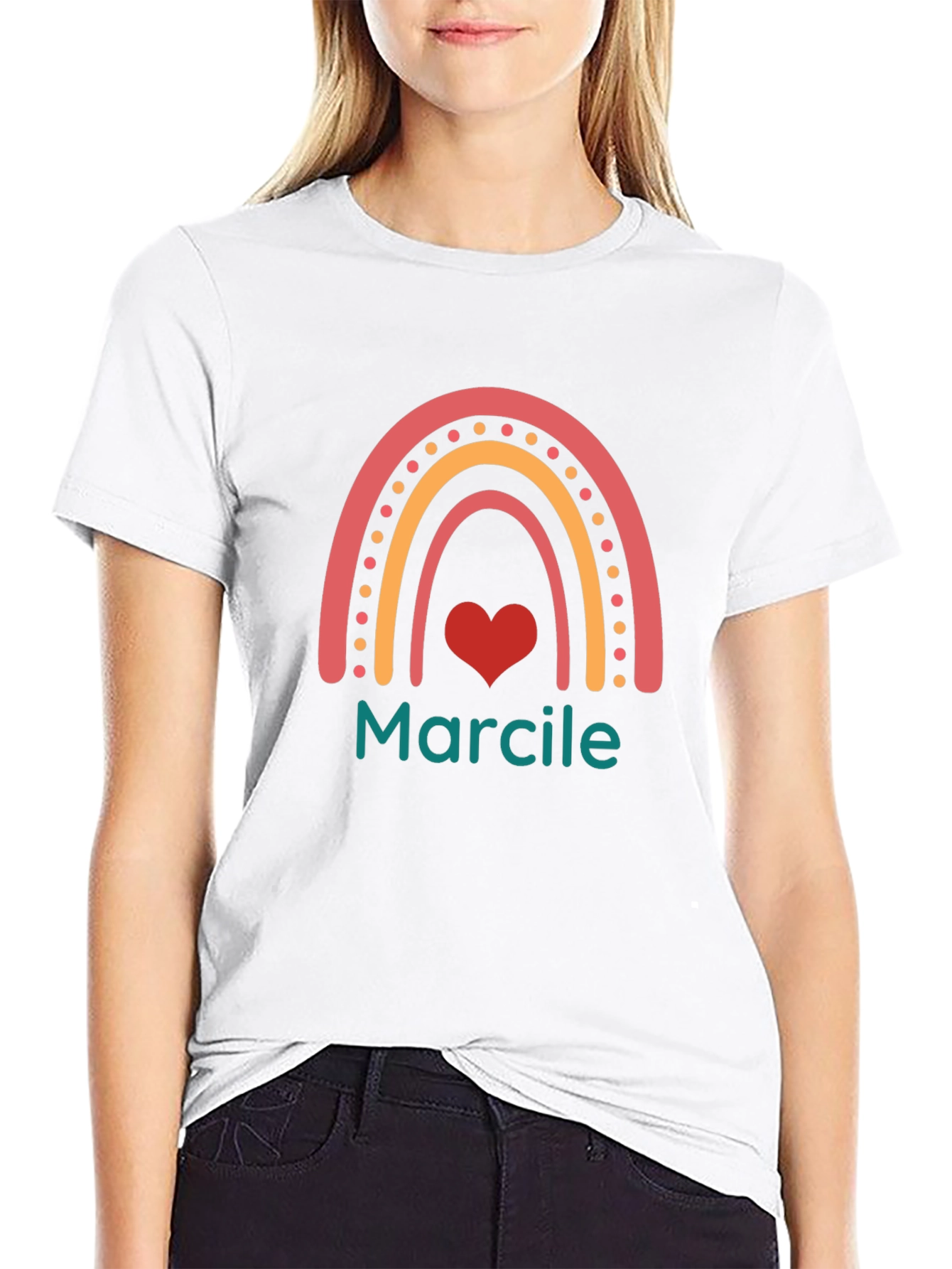 Rainbow Marcile Personalized Black T-Shirt