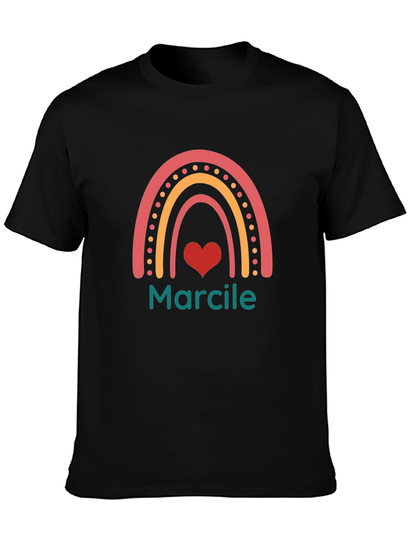 Rainbow Marcile Personalized Black T-Shirt