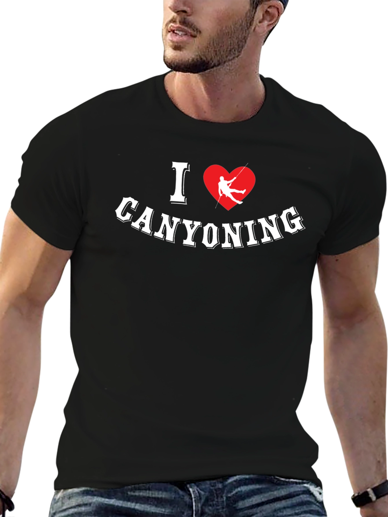 I Love Canyoning Black Graphic Tee