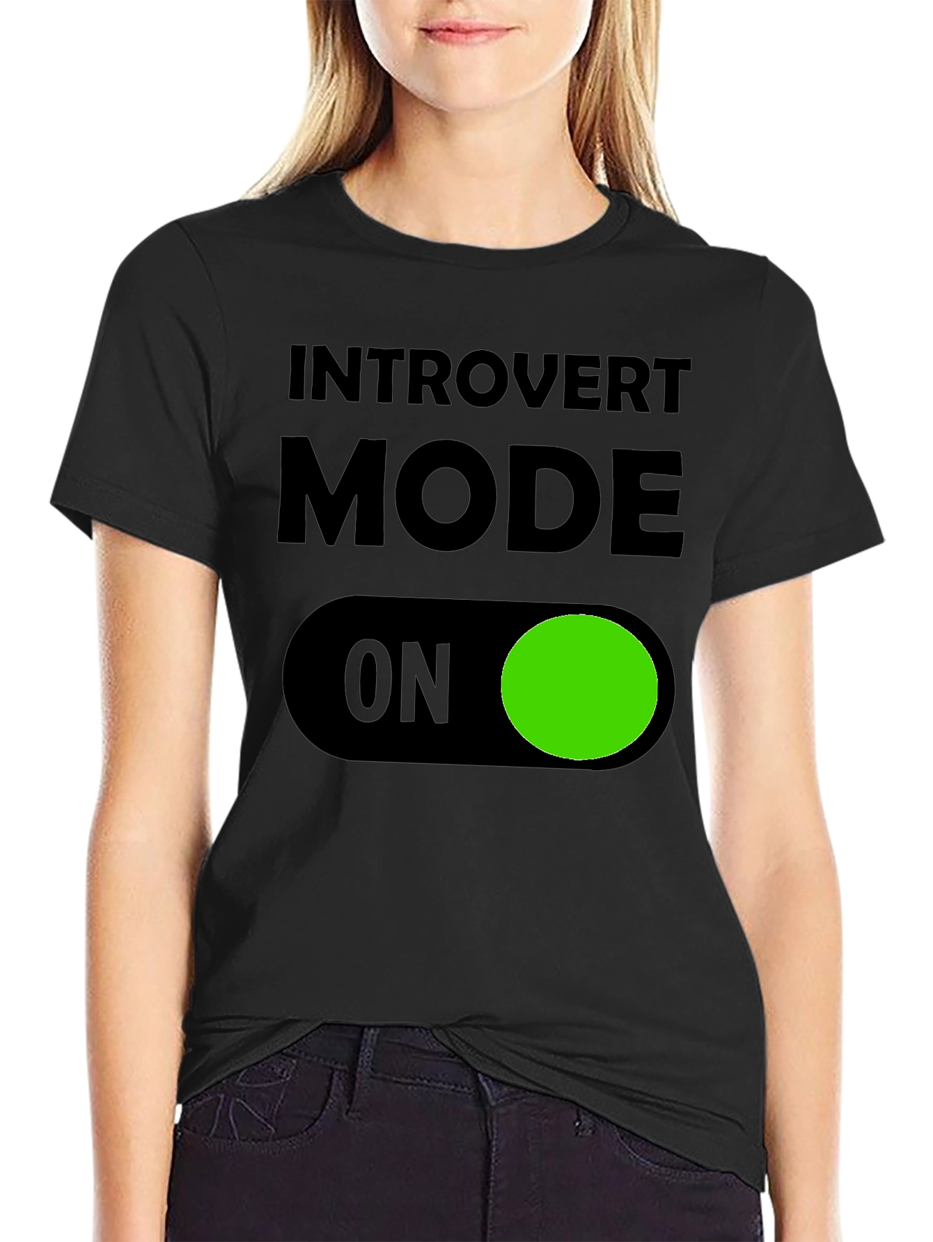 Introvert Mode ON T-Shirt - Black Graphic Tee