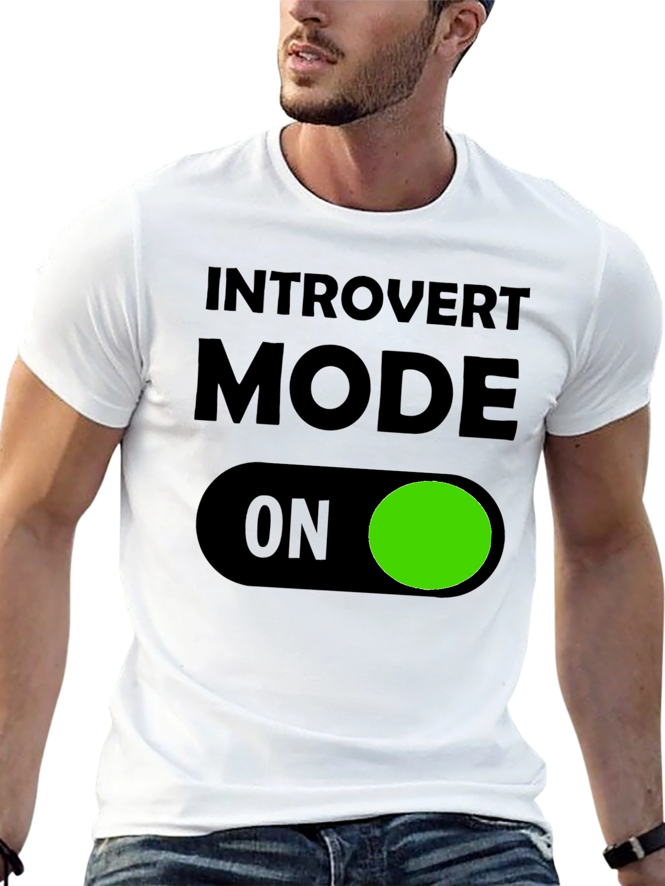 Introvert Mode ON T-Shirt - Black Graphic Tee