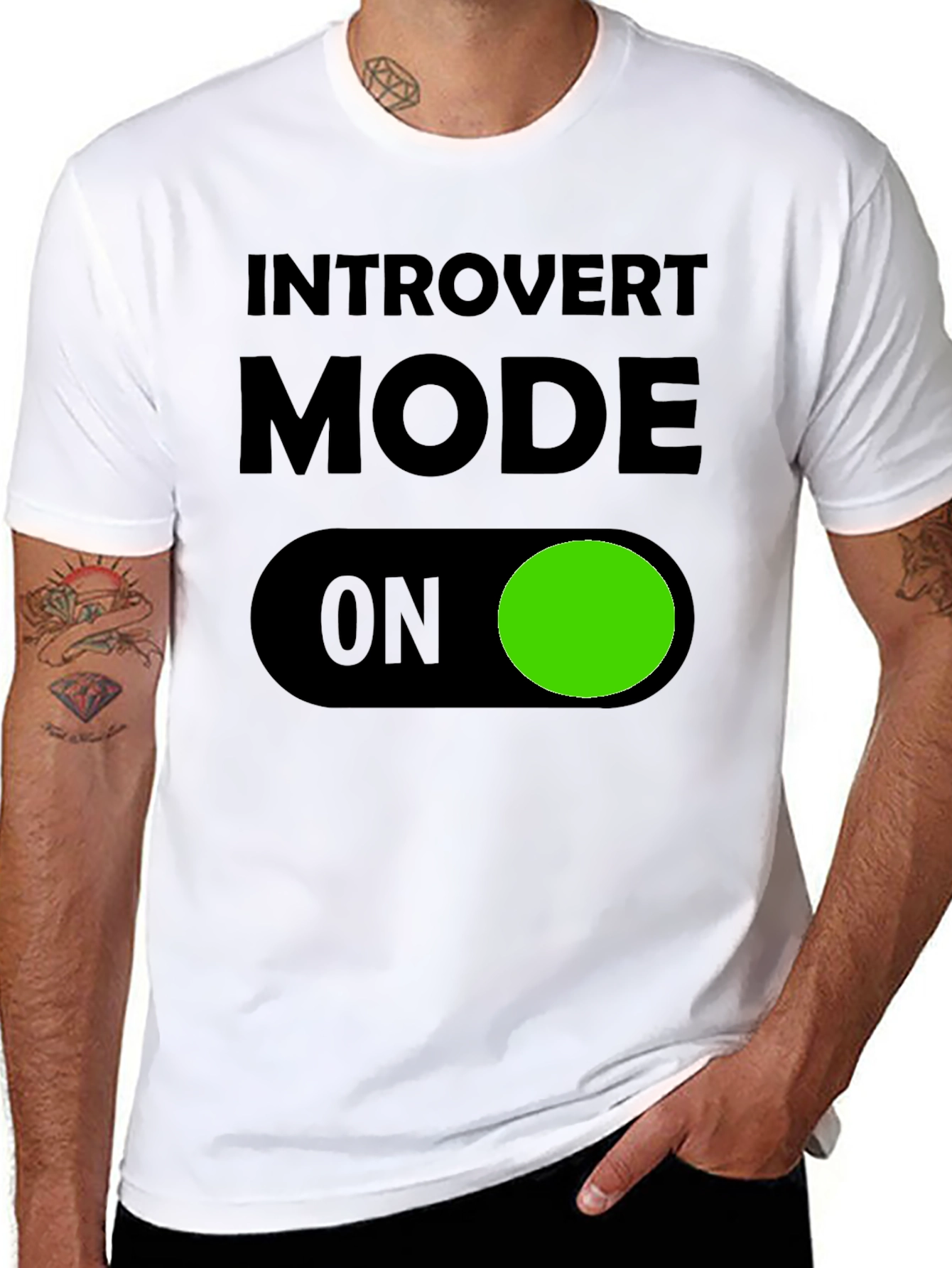 Introvert Mode ON T-Shirt - Black Graphic Tee