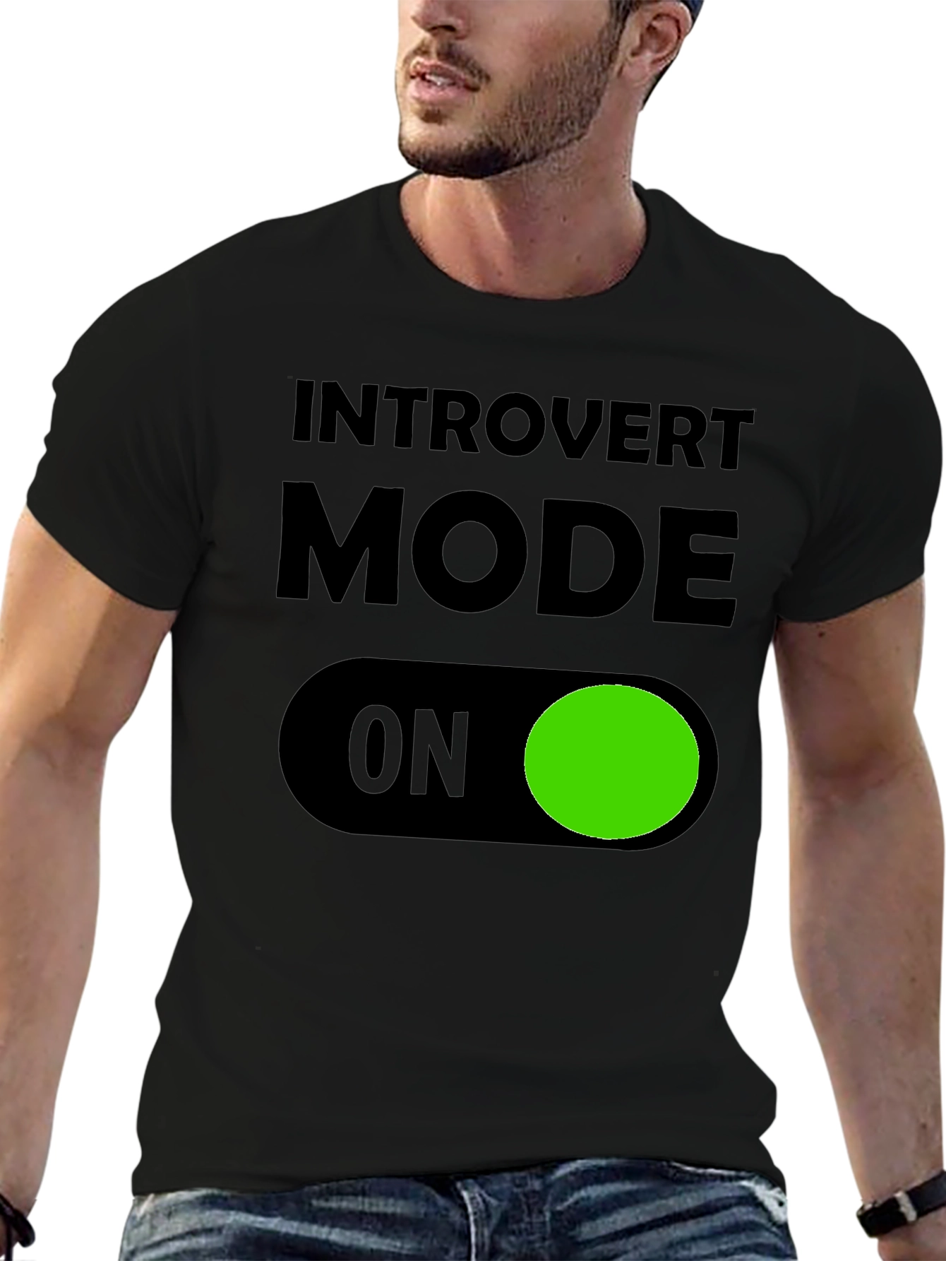 Introvert Mode ON T-Shirt - Black Graphic Tee