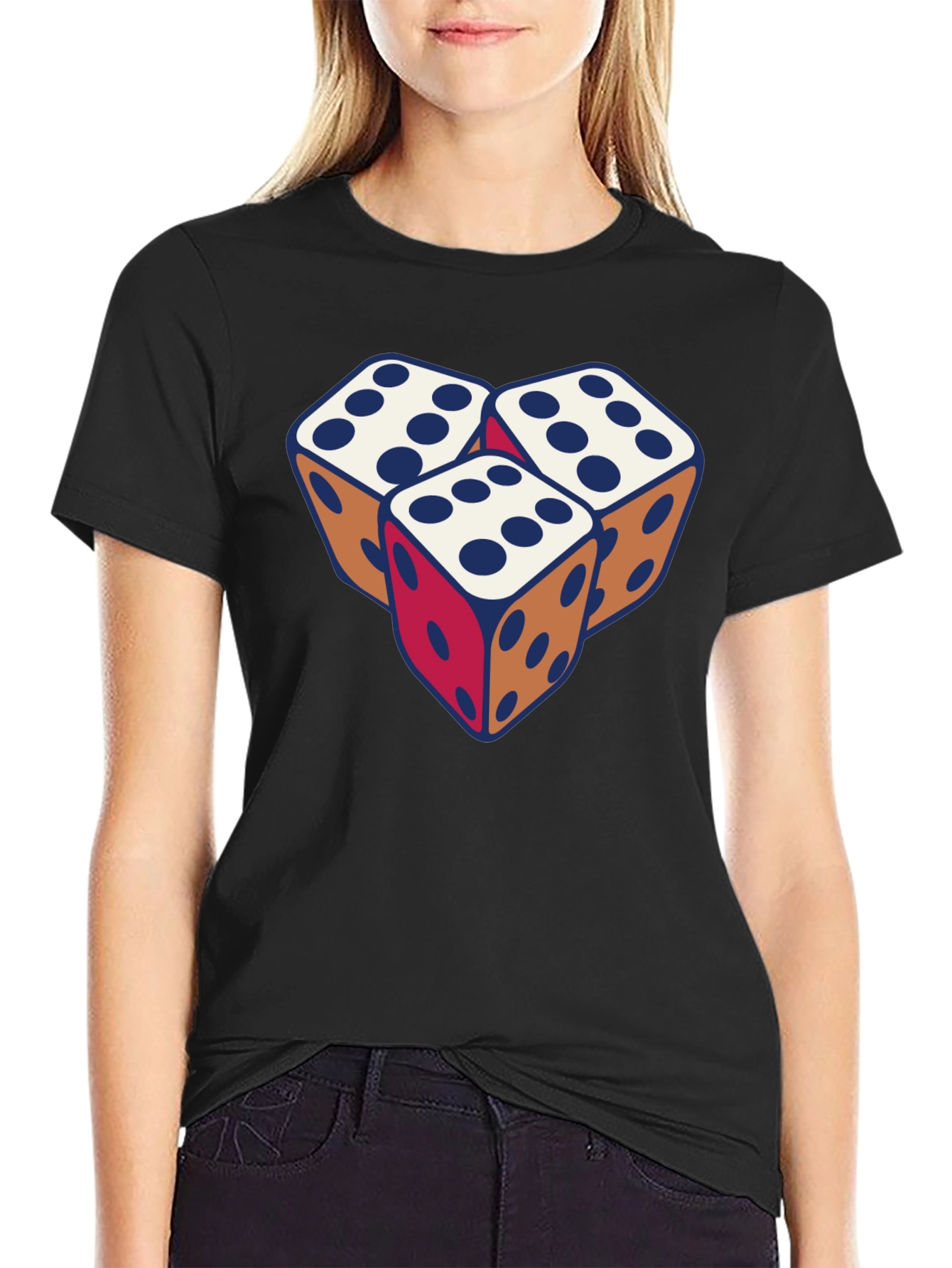 Dice Graphic Tee - Lucky Number Black T-Shirt