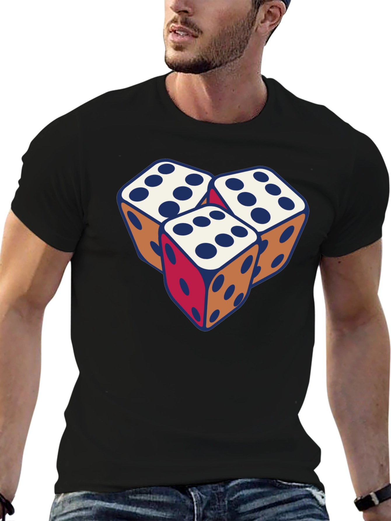 Dice Graphic Tee - Lucky Number Black T-Shirt