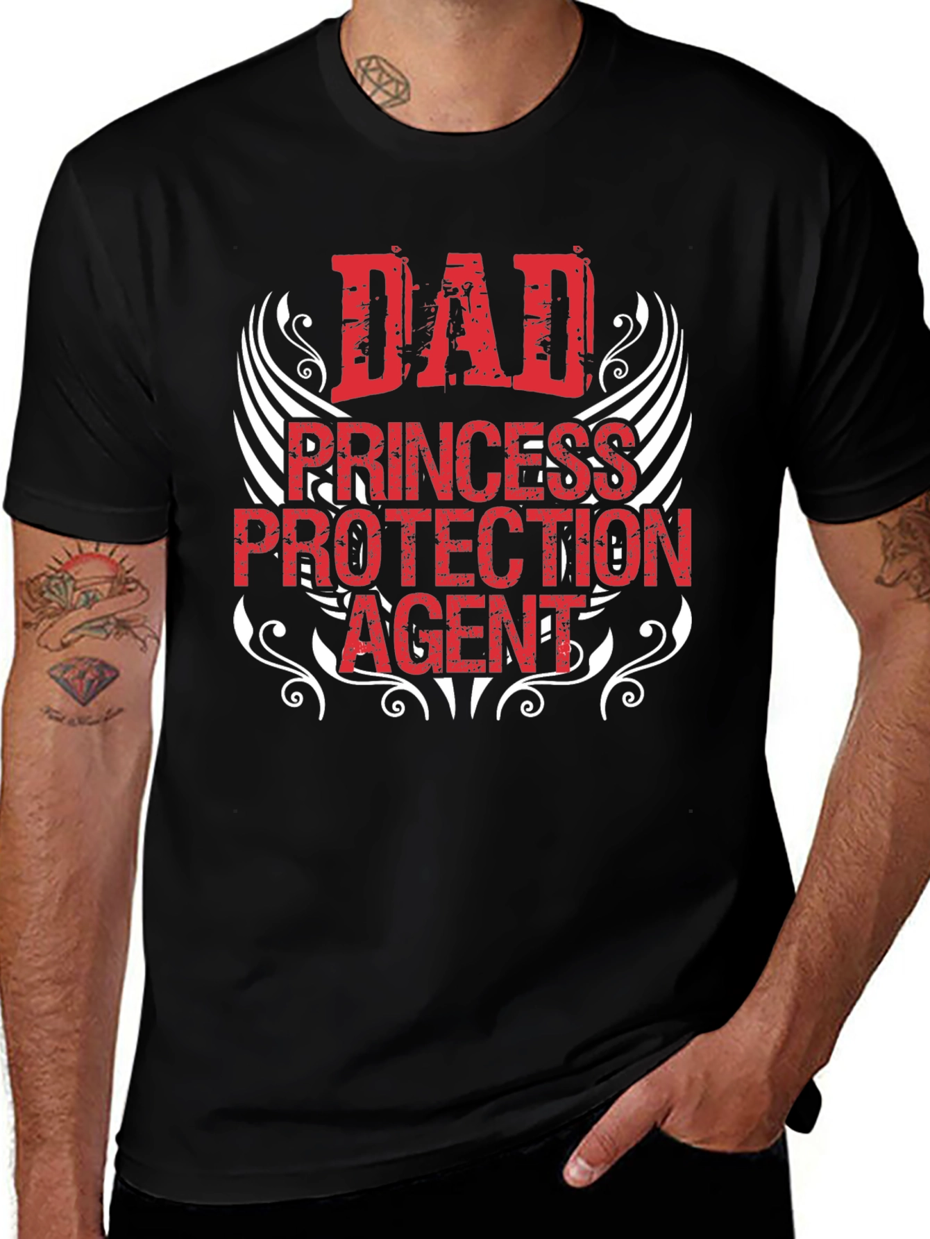Dad Princess Protection Agent Graphic Tee