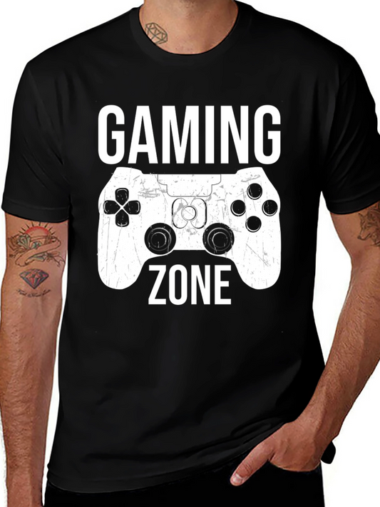 Gaming Zone Graphic T-Shirt - Black Cotton Tee for Gamers