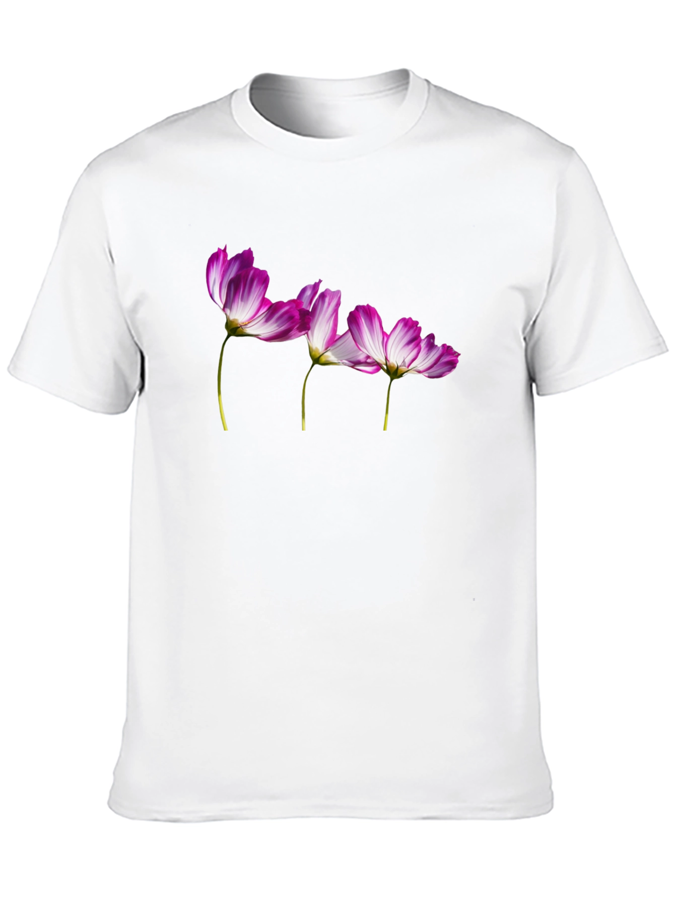 Floral Print T-Shirt - Black Casual Tee