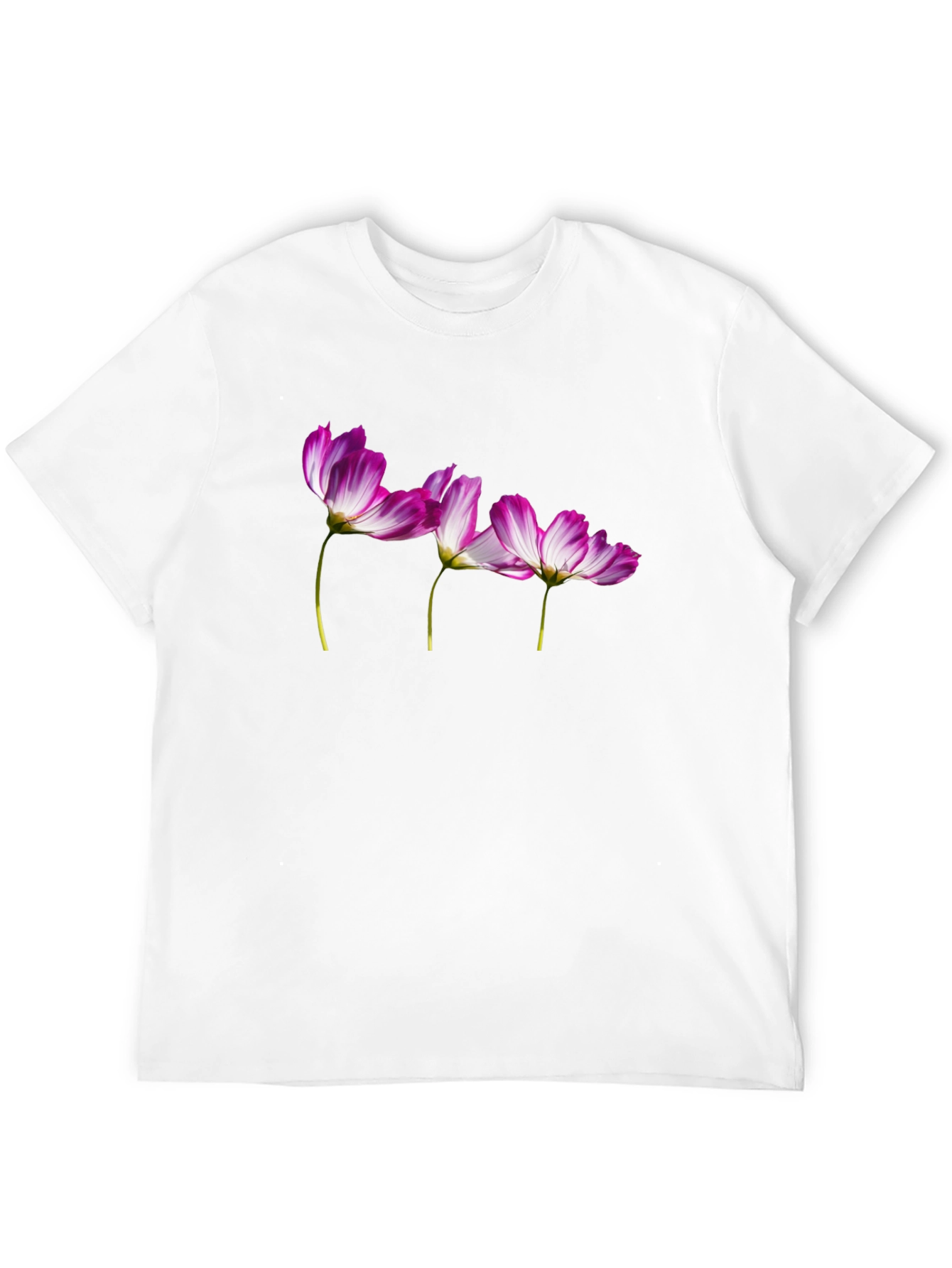 Floral Print T-Shirt - Black Casual Tee