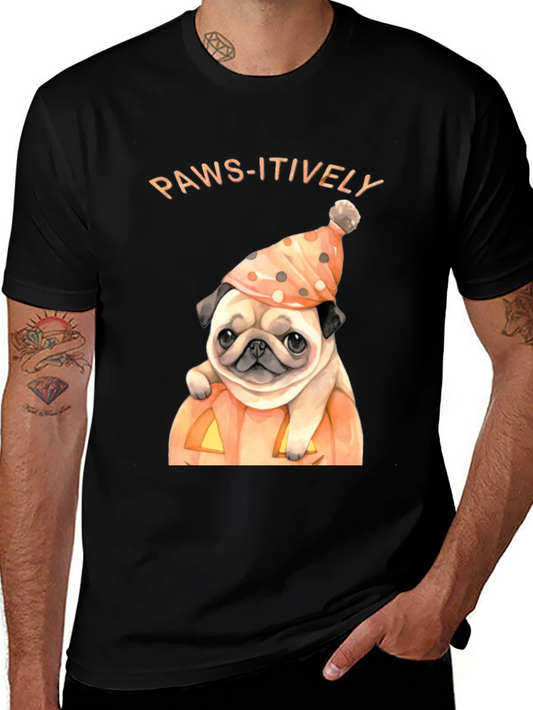 Paws-itively Halloween Pug T-Shirt