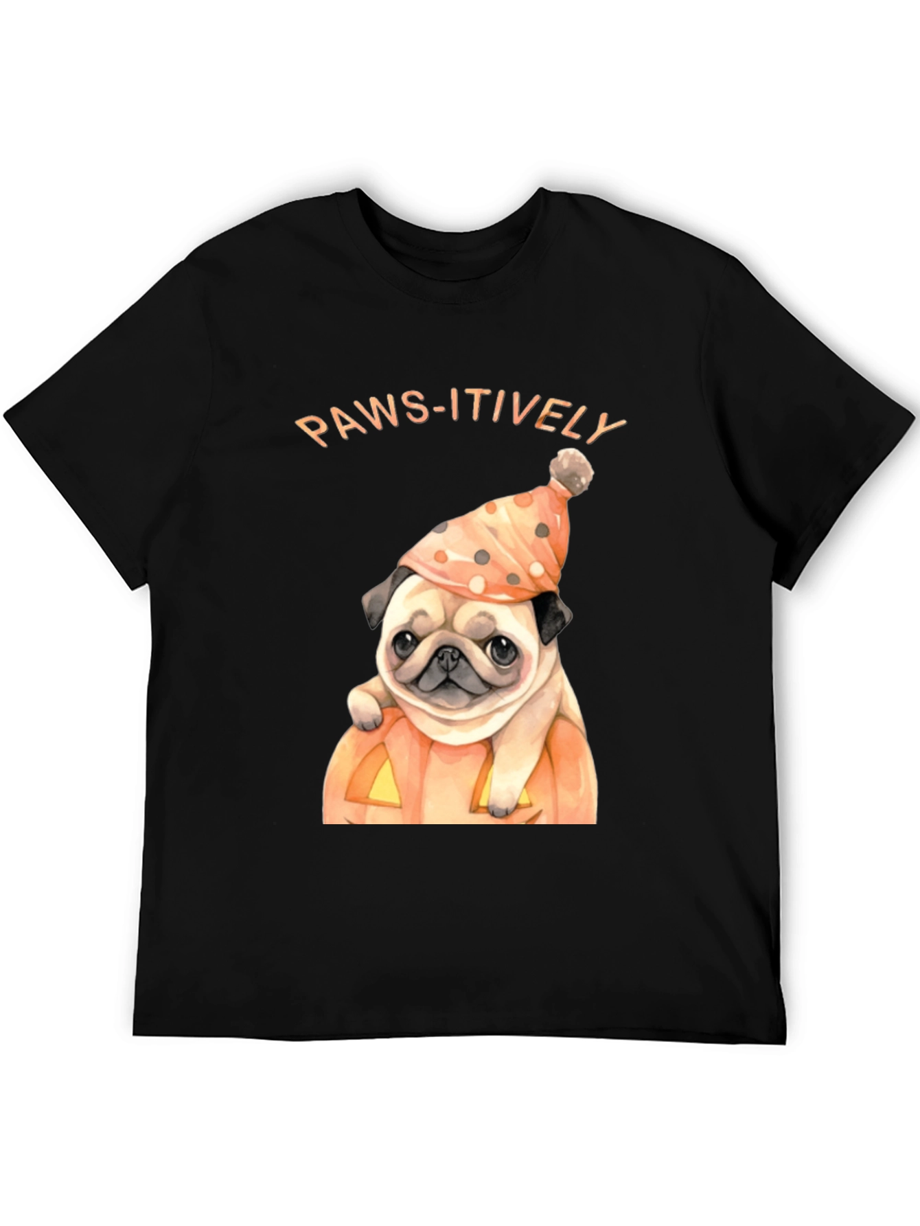 Paws-itively Halloween Pug T-Shirt