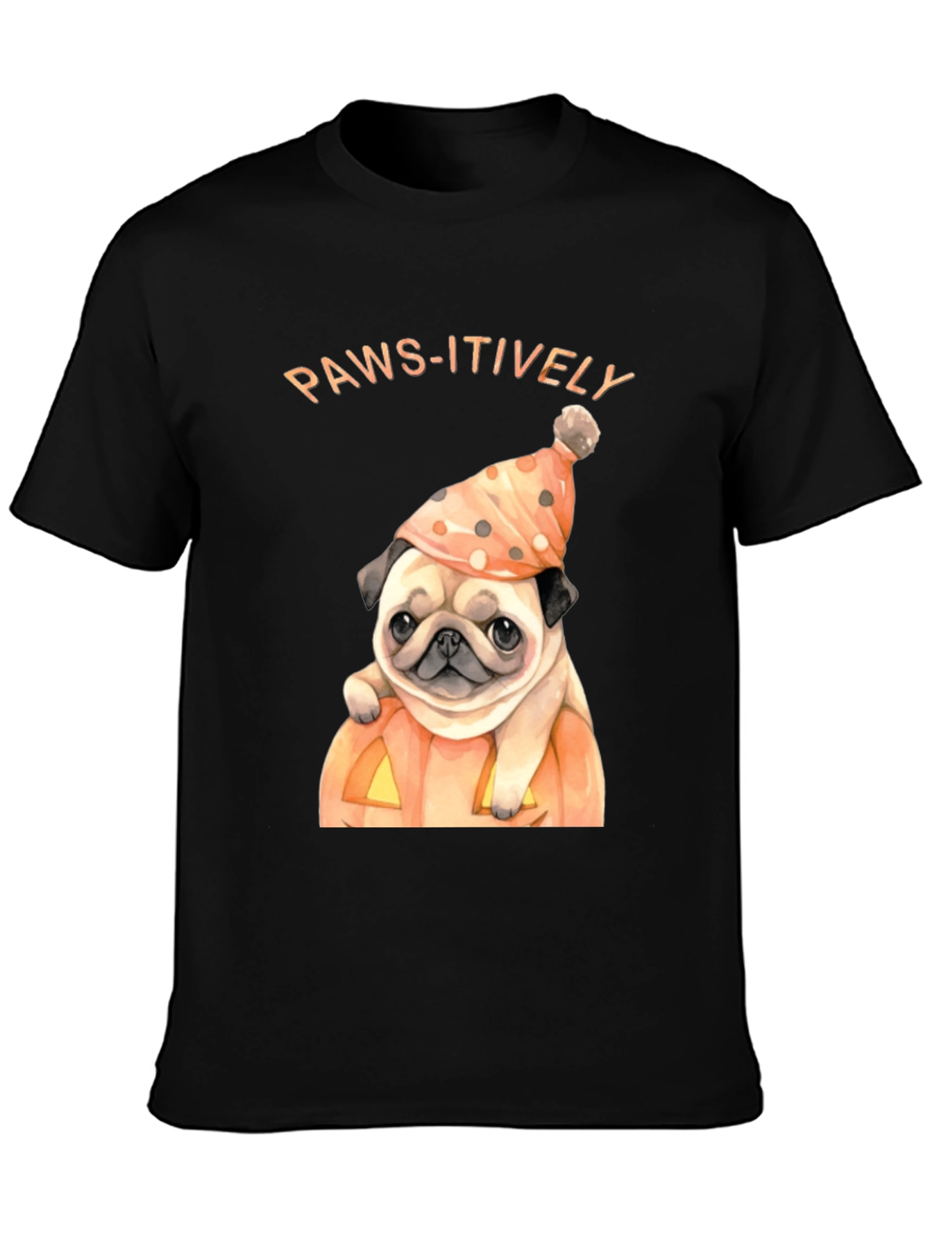 Paws-itively Halloween Pug T-Shirt