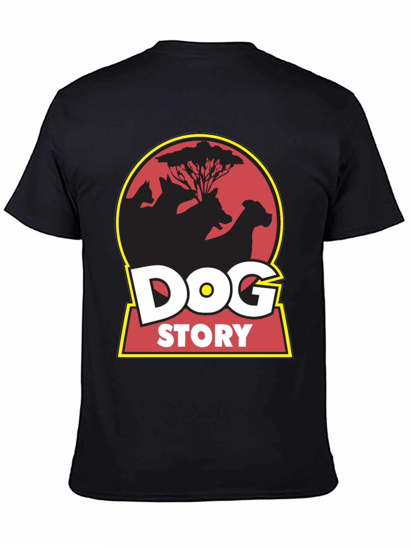 Dog Story Graphic Tee - Black Cotton Blend