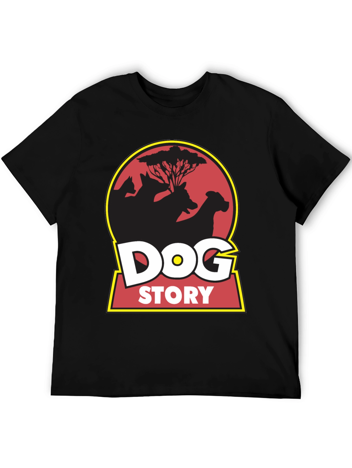 Dog Story Graphic Tee - Black Cotton Blend