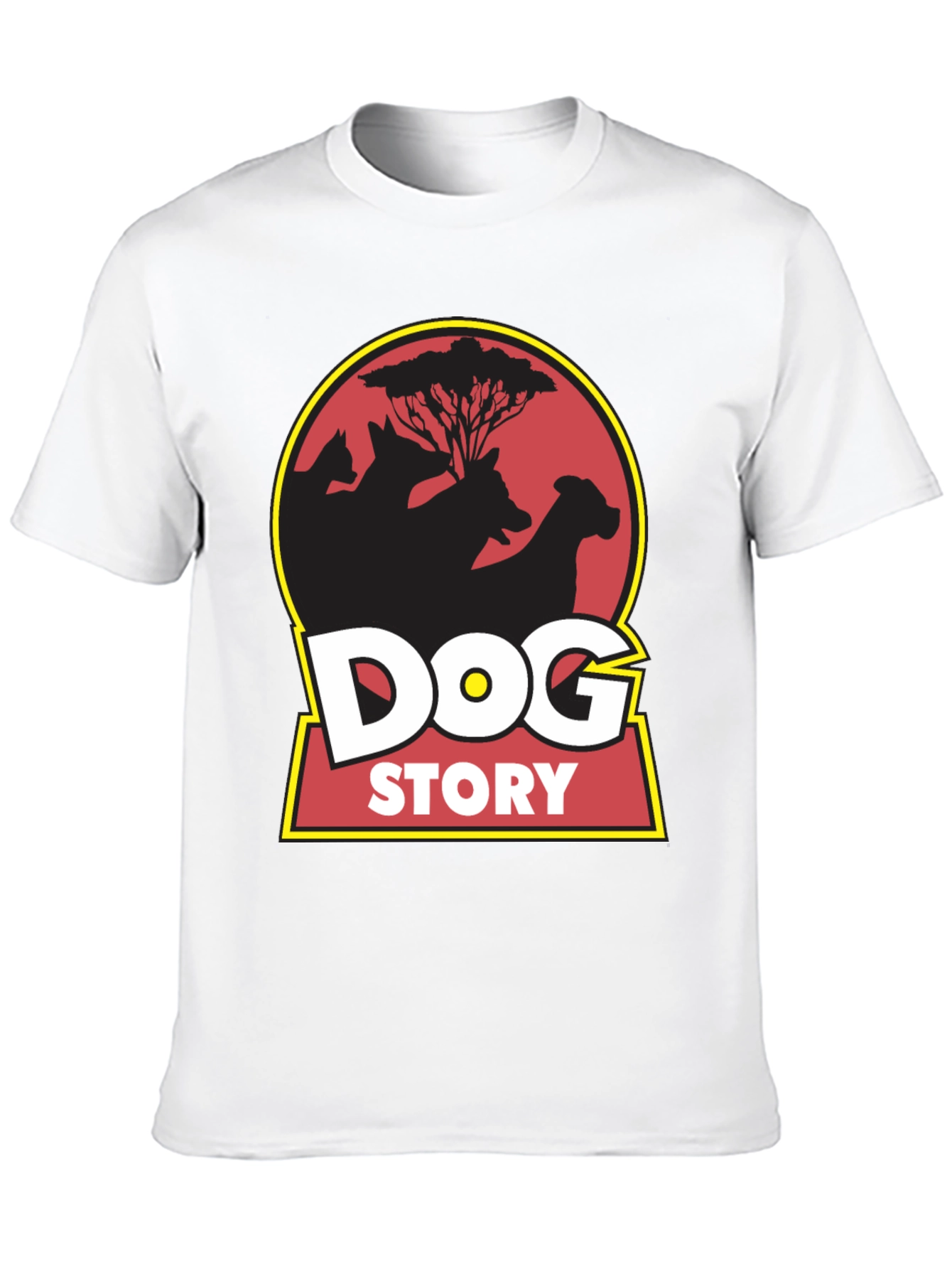 Dog Story Graphic Tee - Black Cotton Blend
