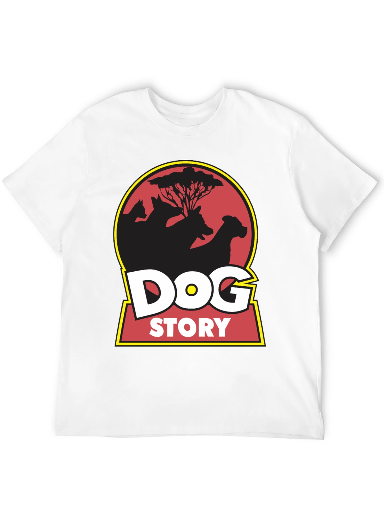 Dog Story Graphic Tee - Black Cotton Blend