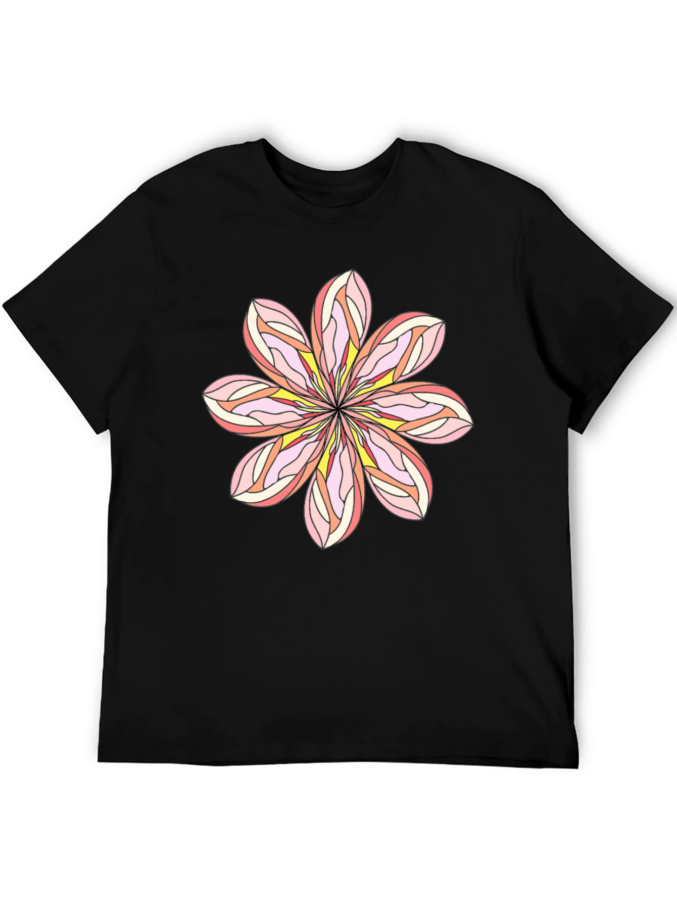 Floral Graphic Tee - Black Cotton Blend