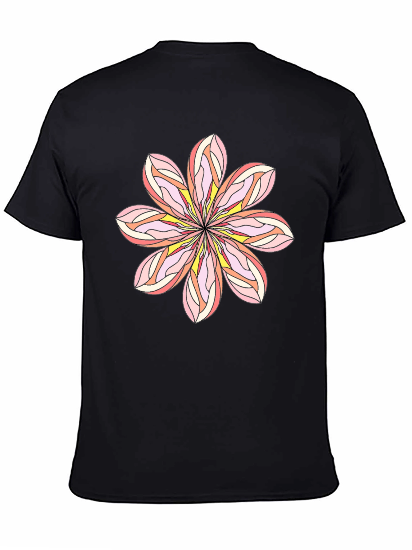 Floral Graphic Tee - Black Cotton Blend
