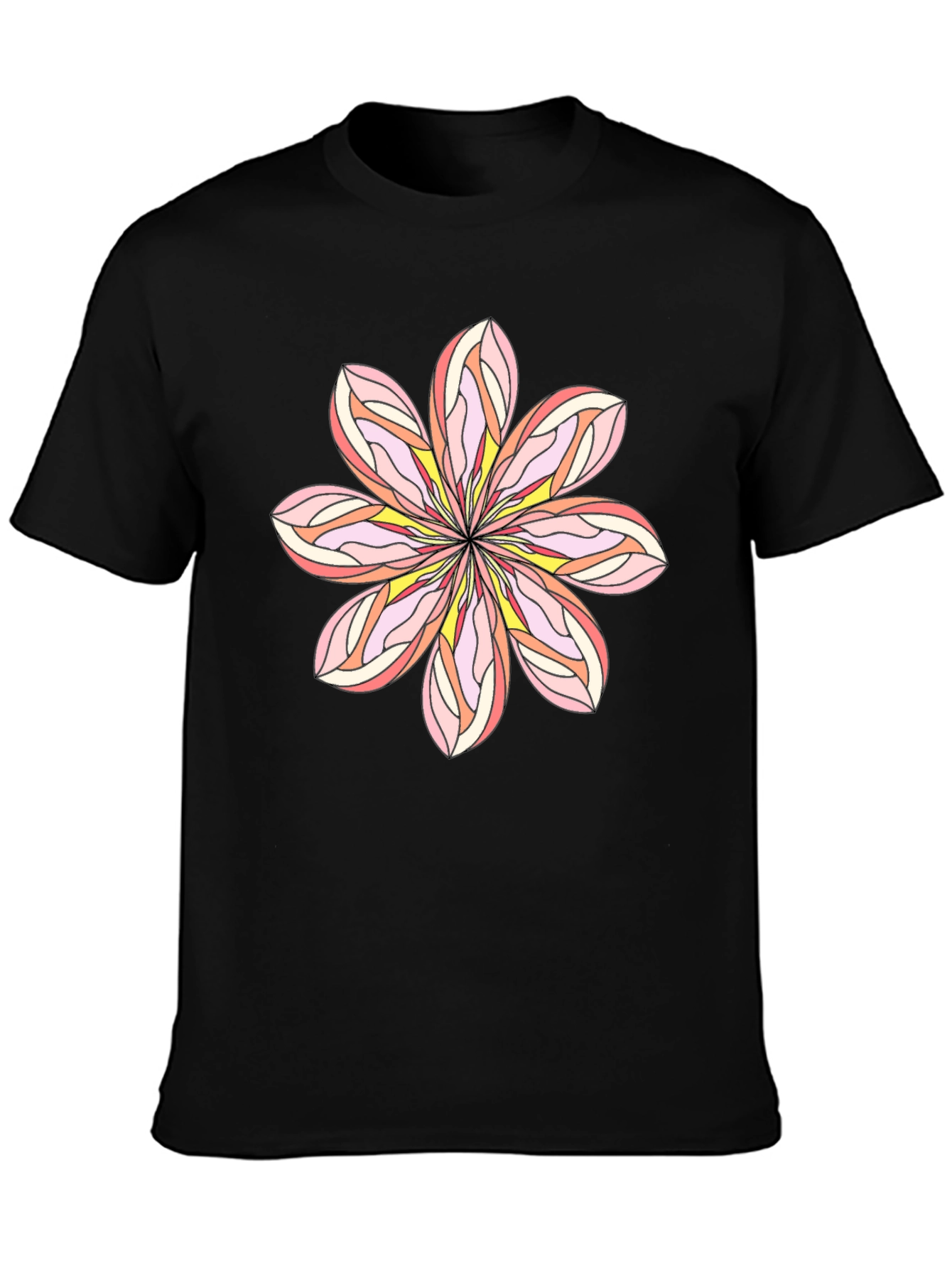 Floral Graphic Tee - Black Cotton Blend
