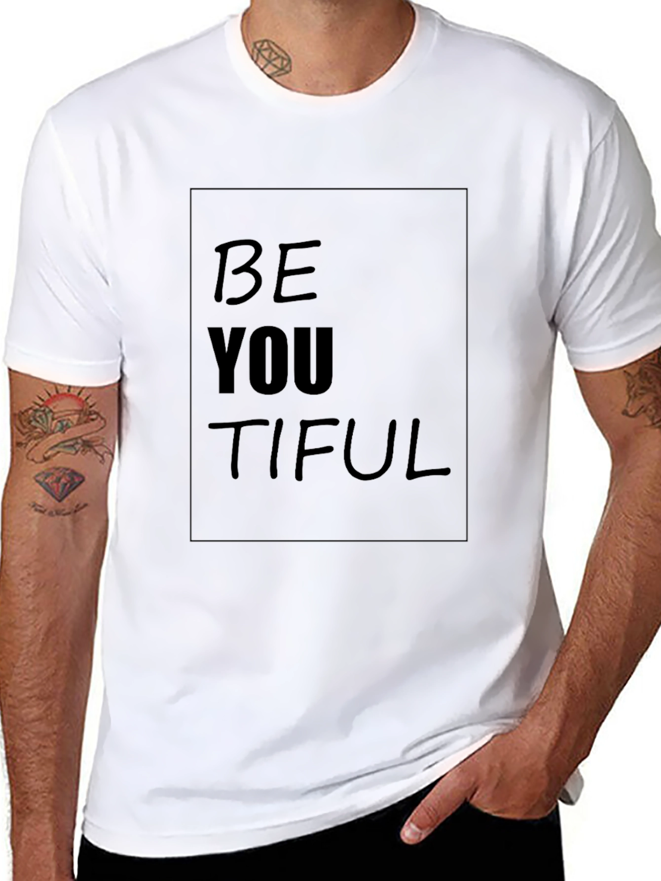Be YOU TIFUL Black T-Shirt - Inspirational Design