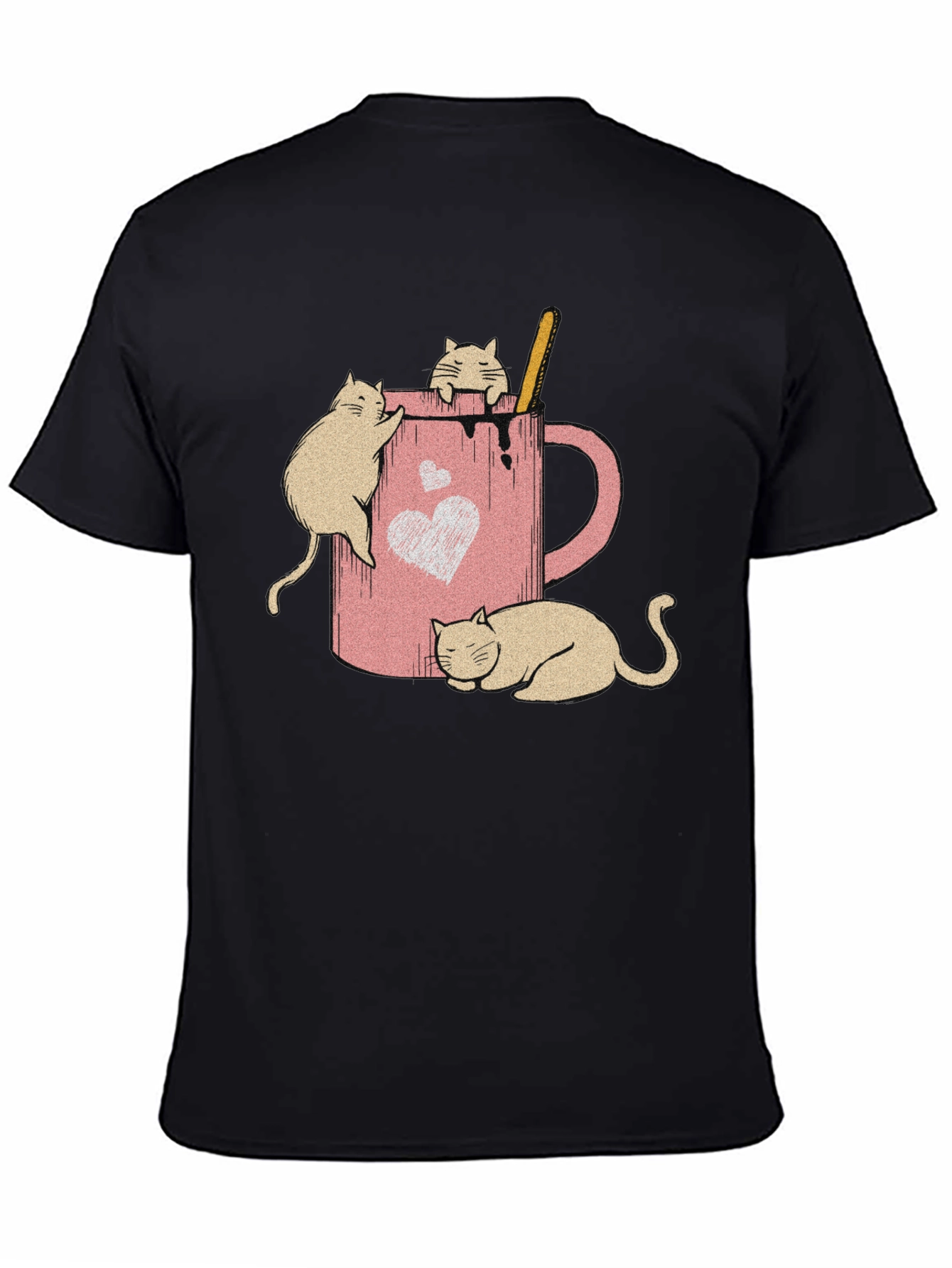 Cat Cocoa Black T-Shirt