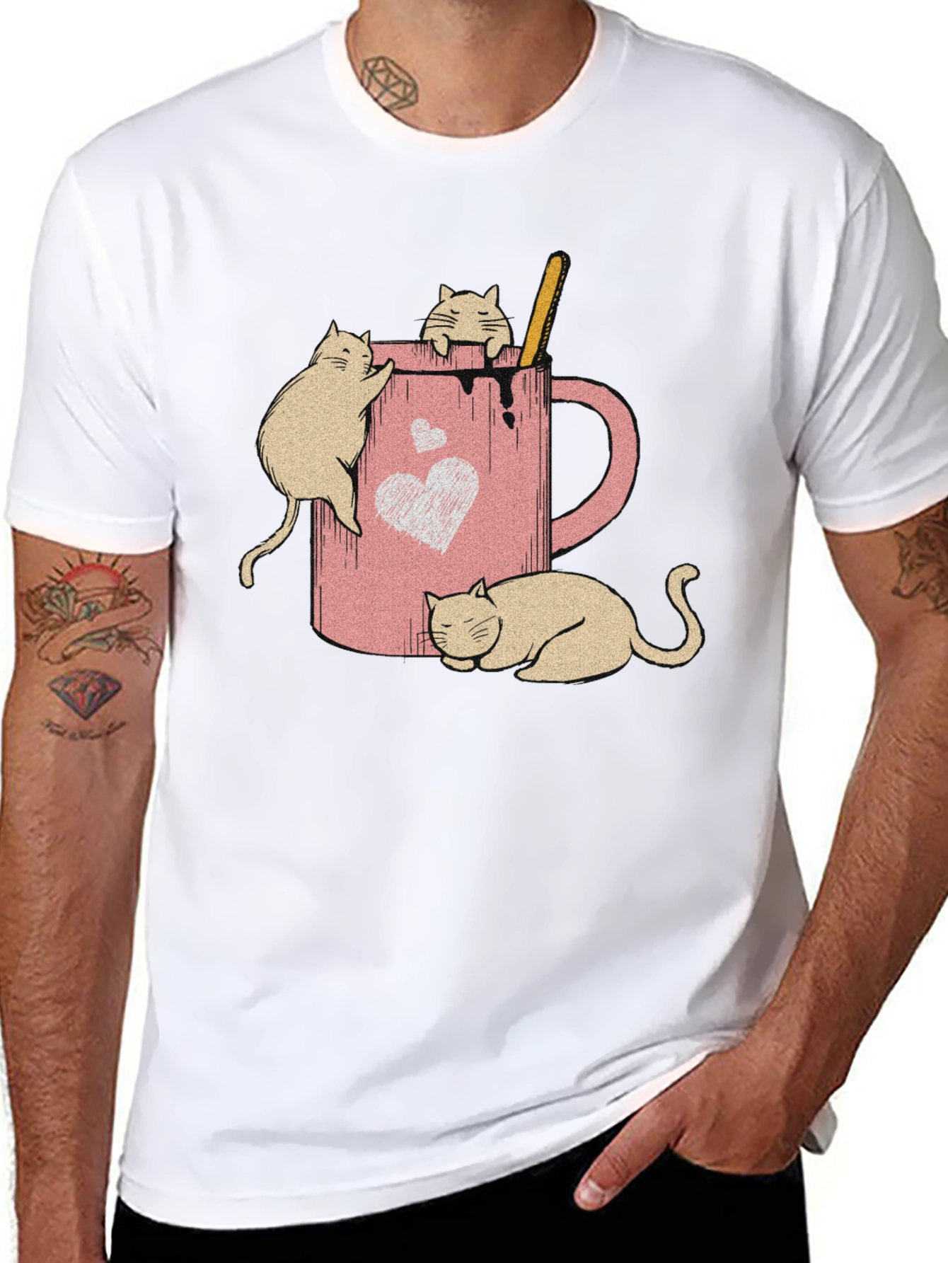 Cat Cocoa Black T-Shirt