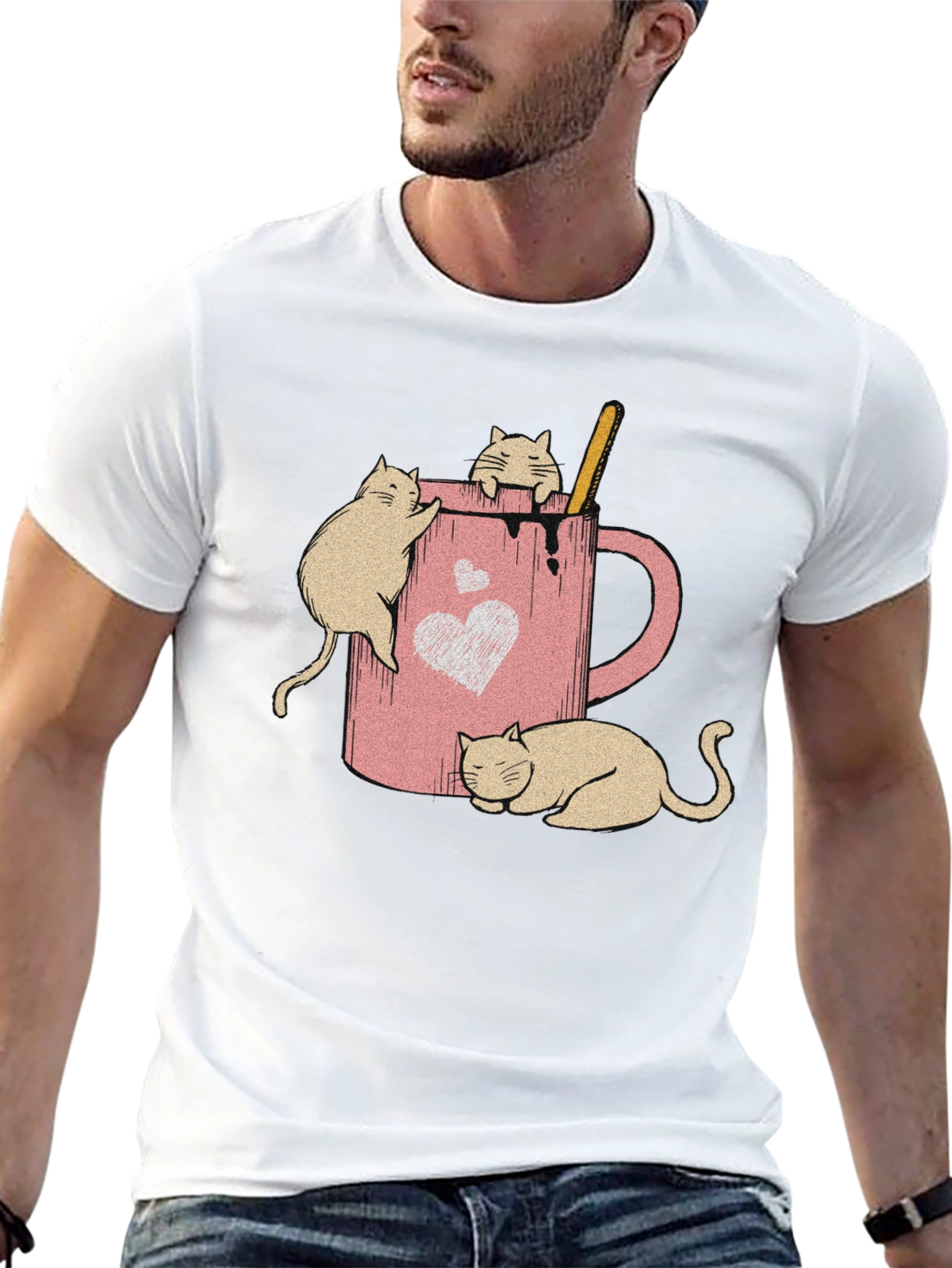Cat Cocoa Black T-Shirt