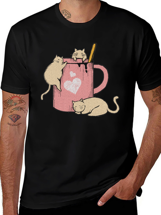 Cat Cocoa Black T-Shirt