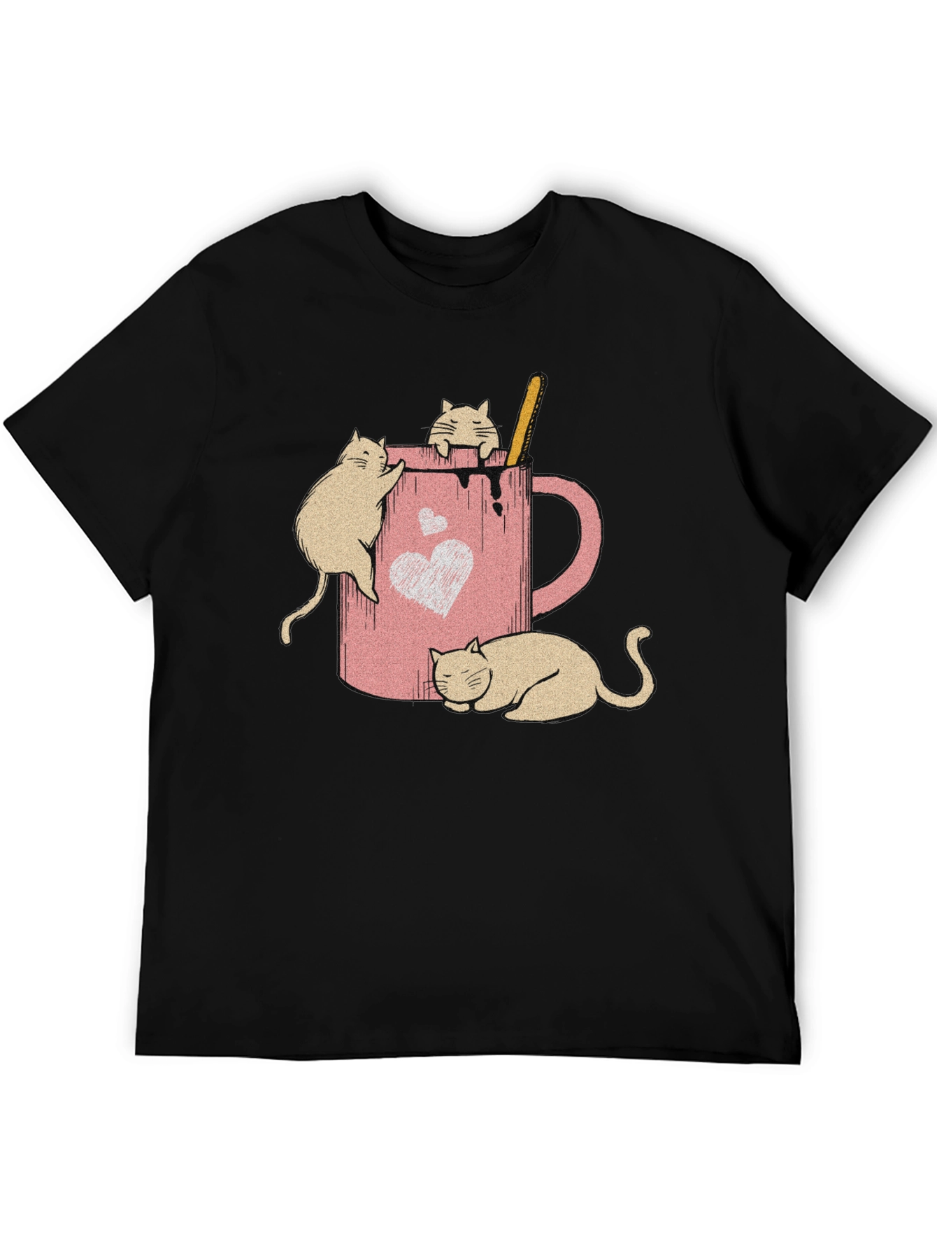 Cat Cocoa Black T-Shirt