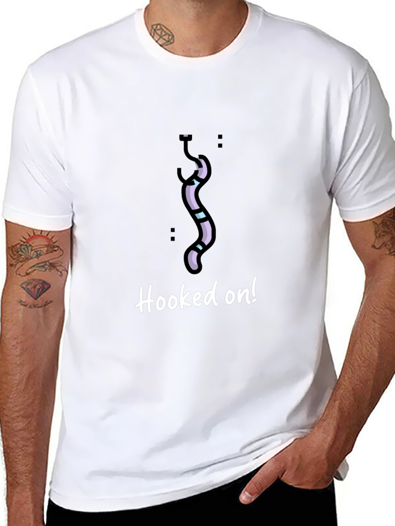 Hooked On! Novelty Graphic T-Shirt