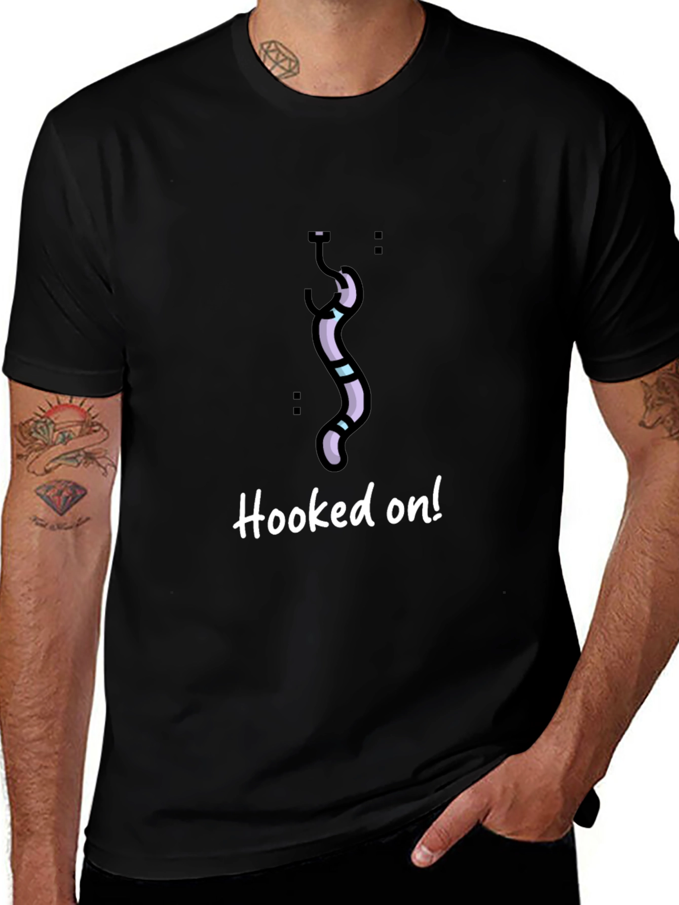 Hooked On! Novelty Graphic T-Shirt