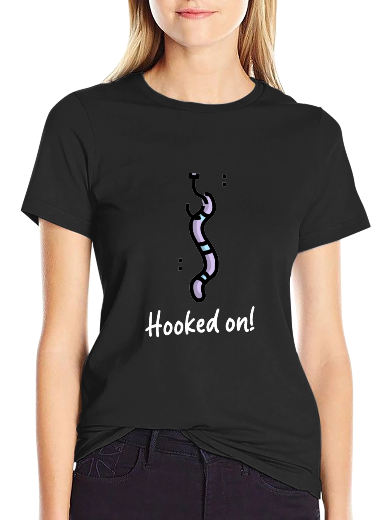 Hooked On! Novelty Graphic T-Shirt