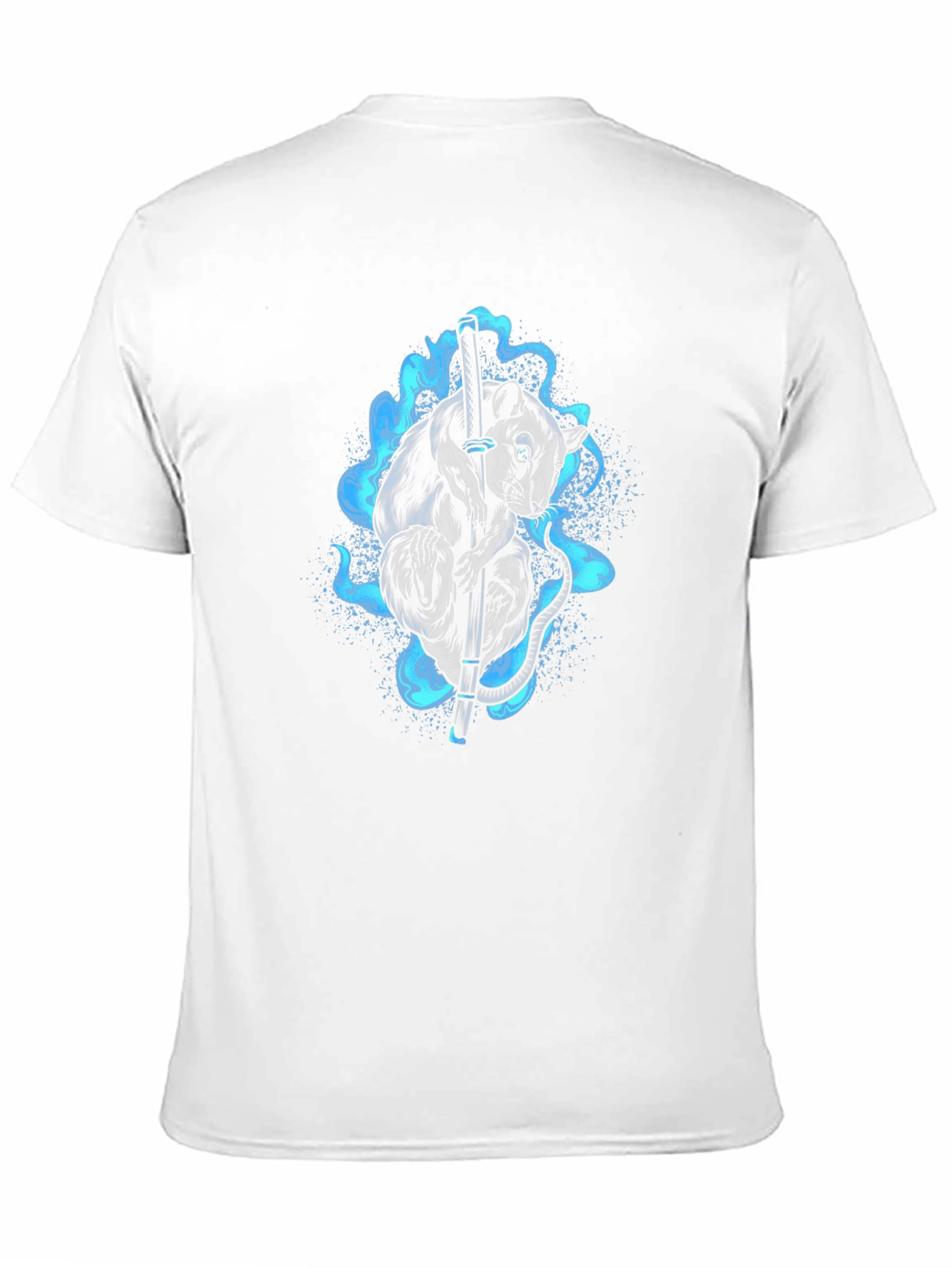 Ninja Rat T-Shirt - Katana & Blue Flame
