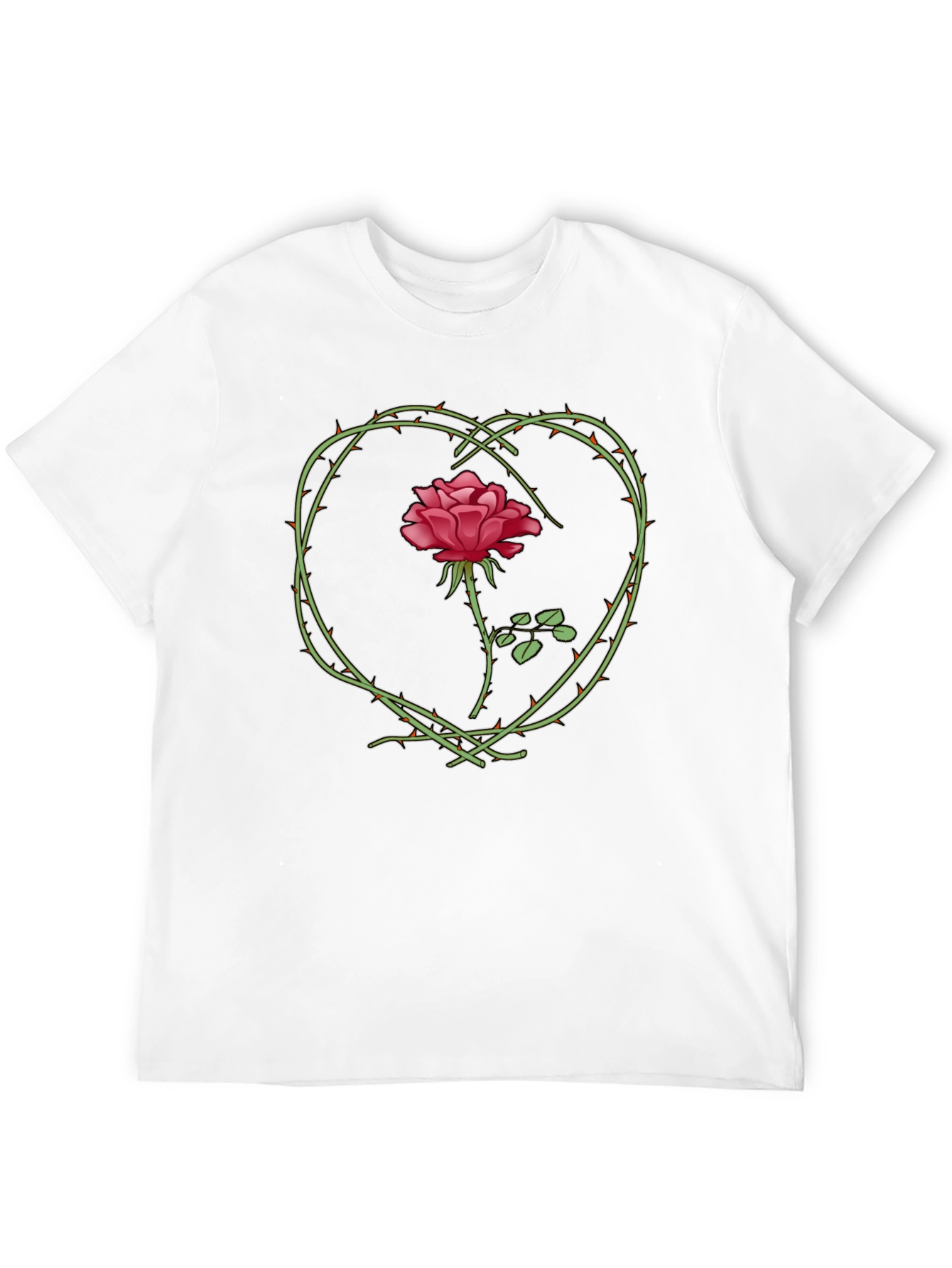 Rose Heart Graphic Tee - Black T-Shirt
