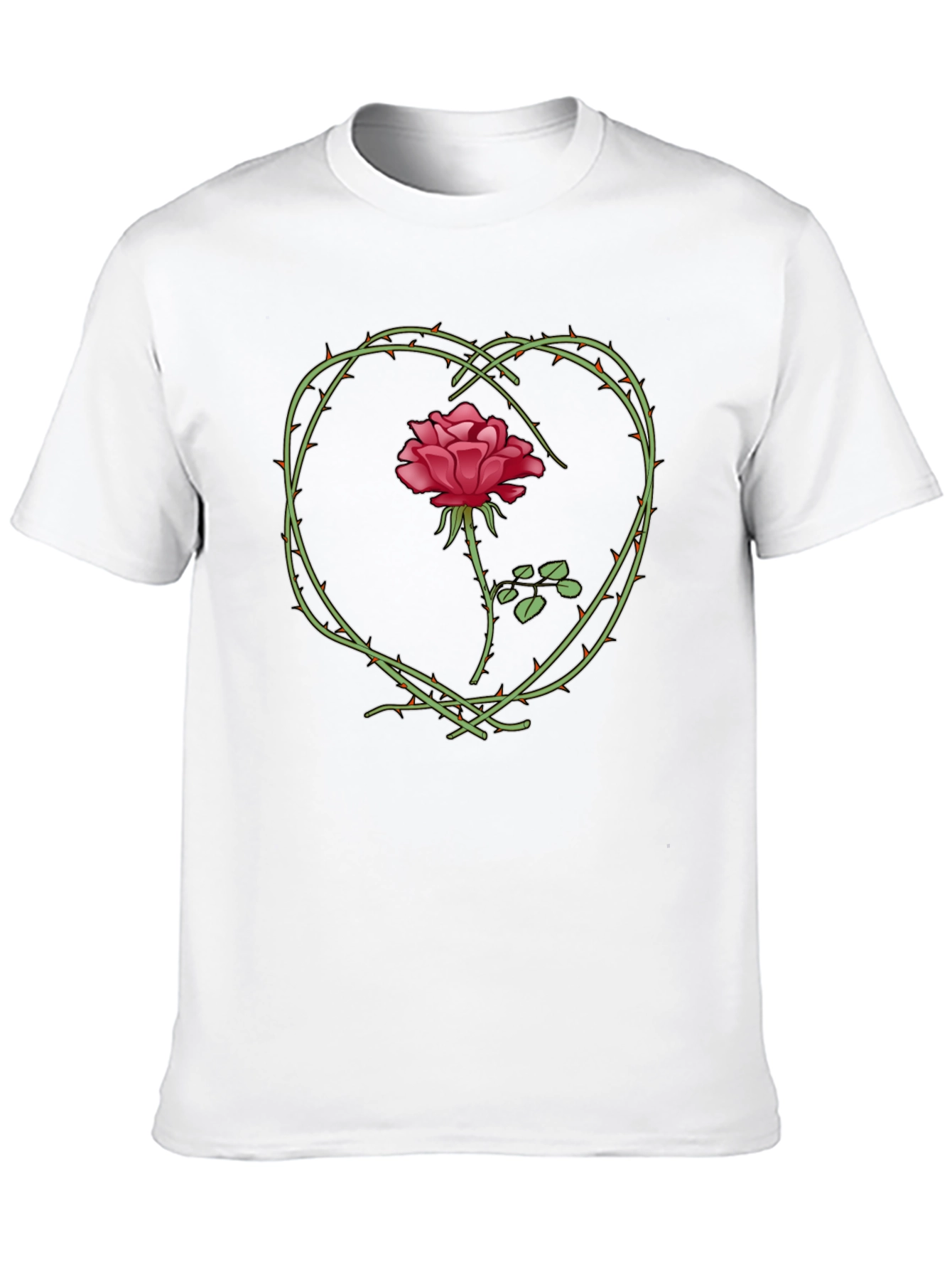 Rose Heart Graphic Tee - Black T-Shirt
