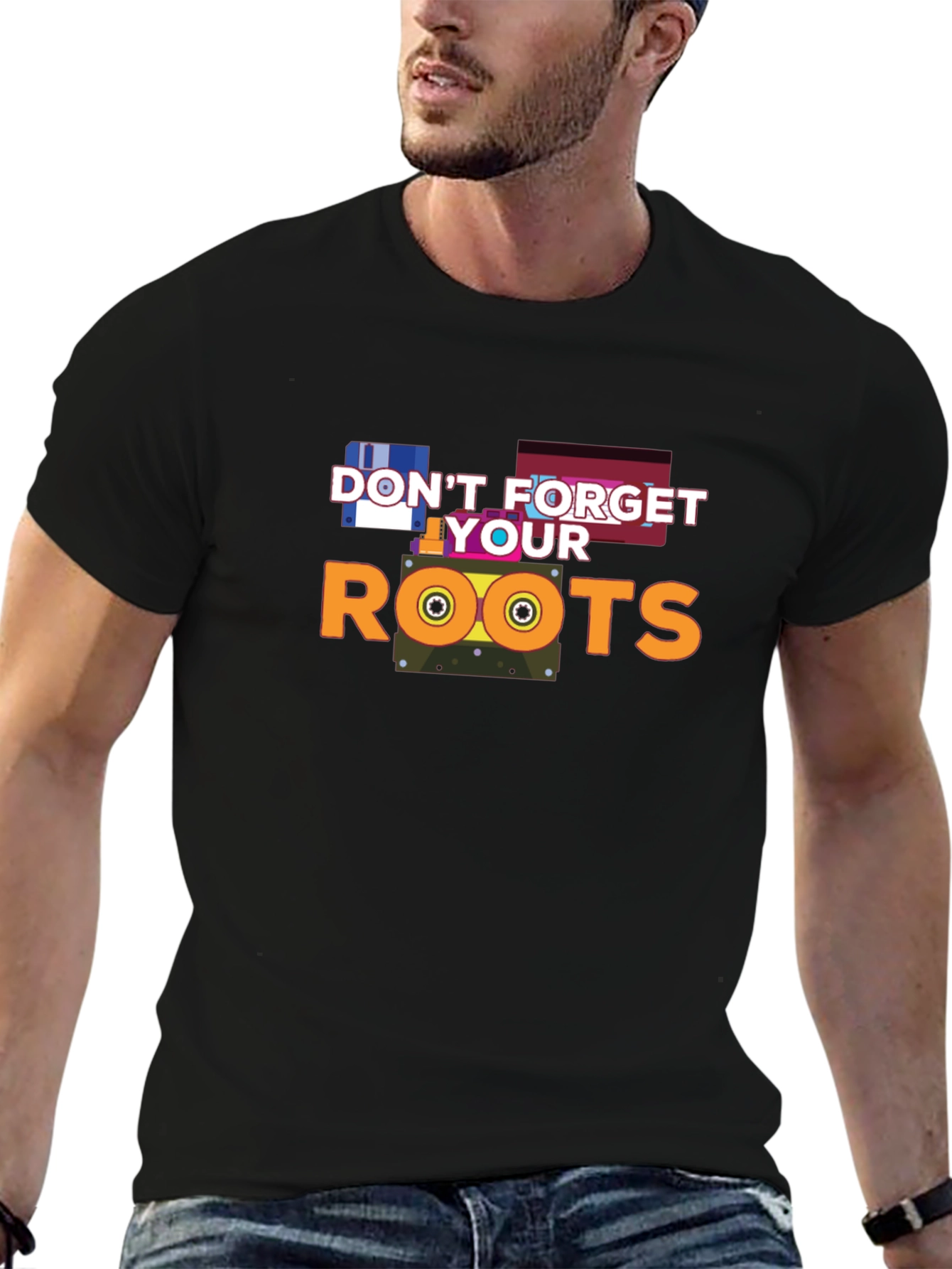 Dont Forget Your Roots Black Graphic Tee