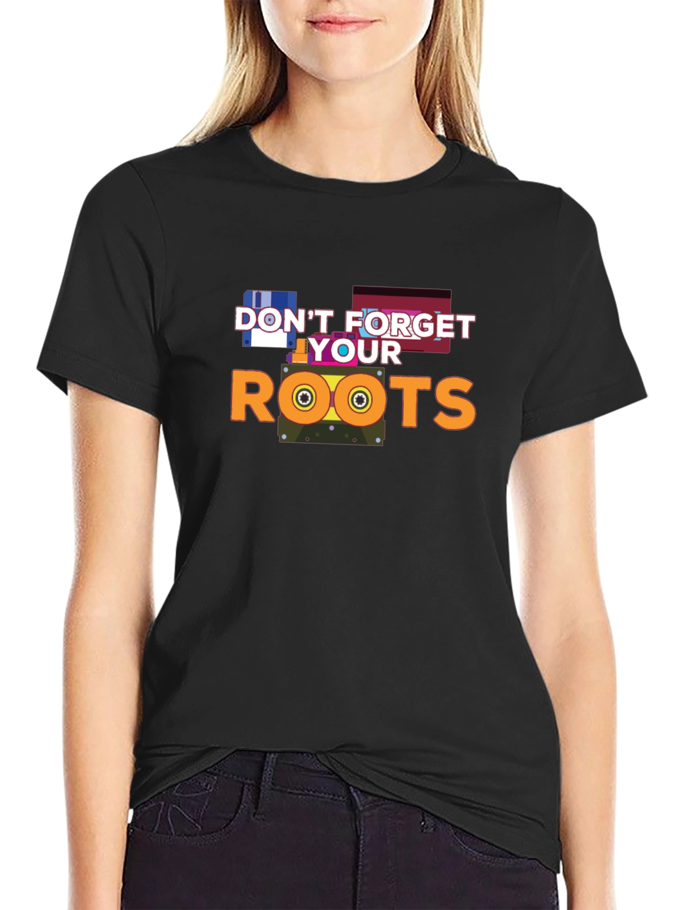 Dont Forget Your Roots Black Graphic Tee