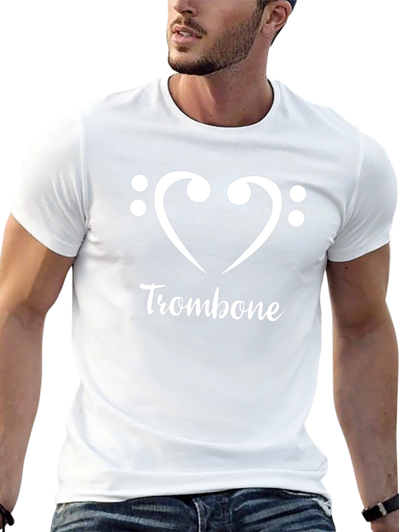 Trombone Heart Graphic Tee - Music Lover T-Shirt
