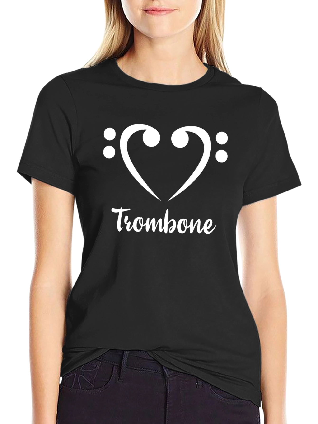 Trombone Heart Graphic Tee - Music Lover T-Shirt
